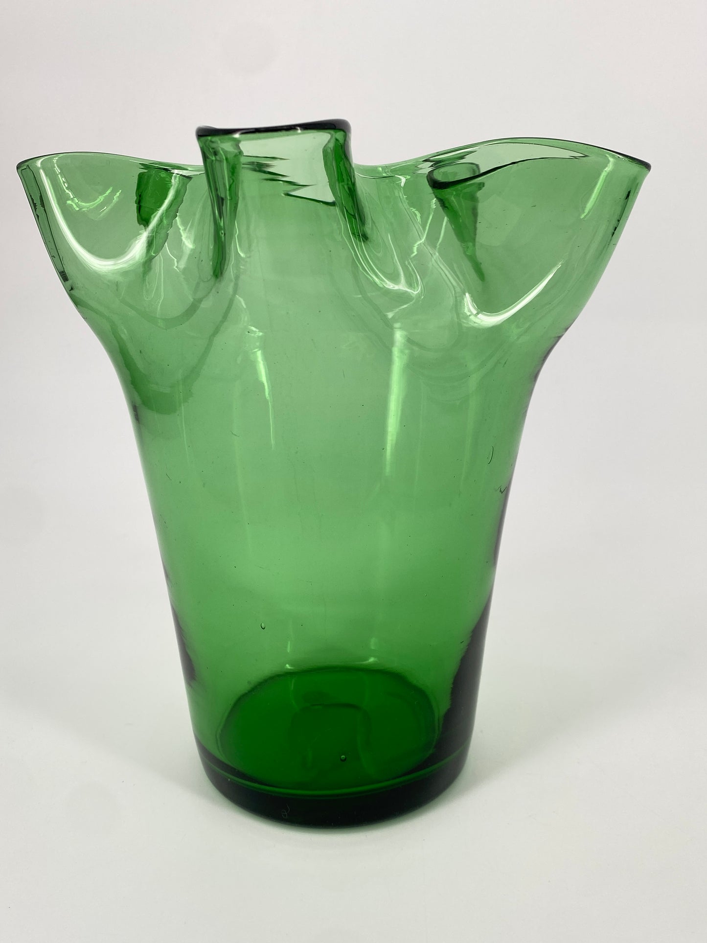 Serviettenvase aus Glas von Empoli, Italien, 50/60er