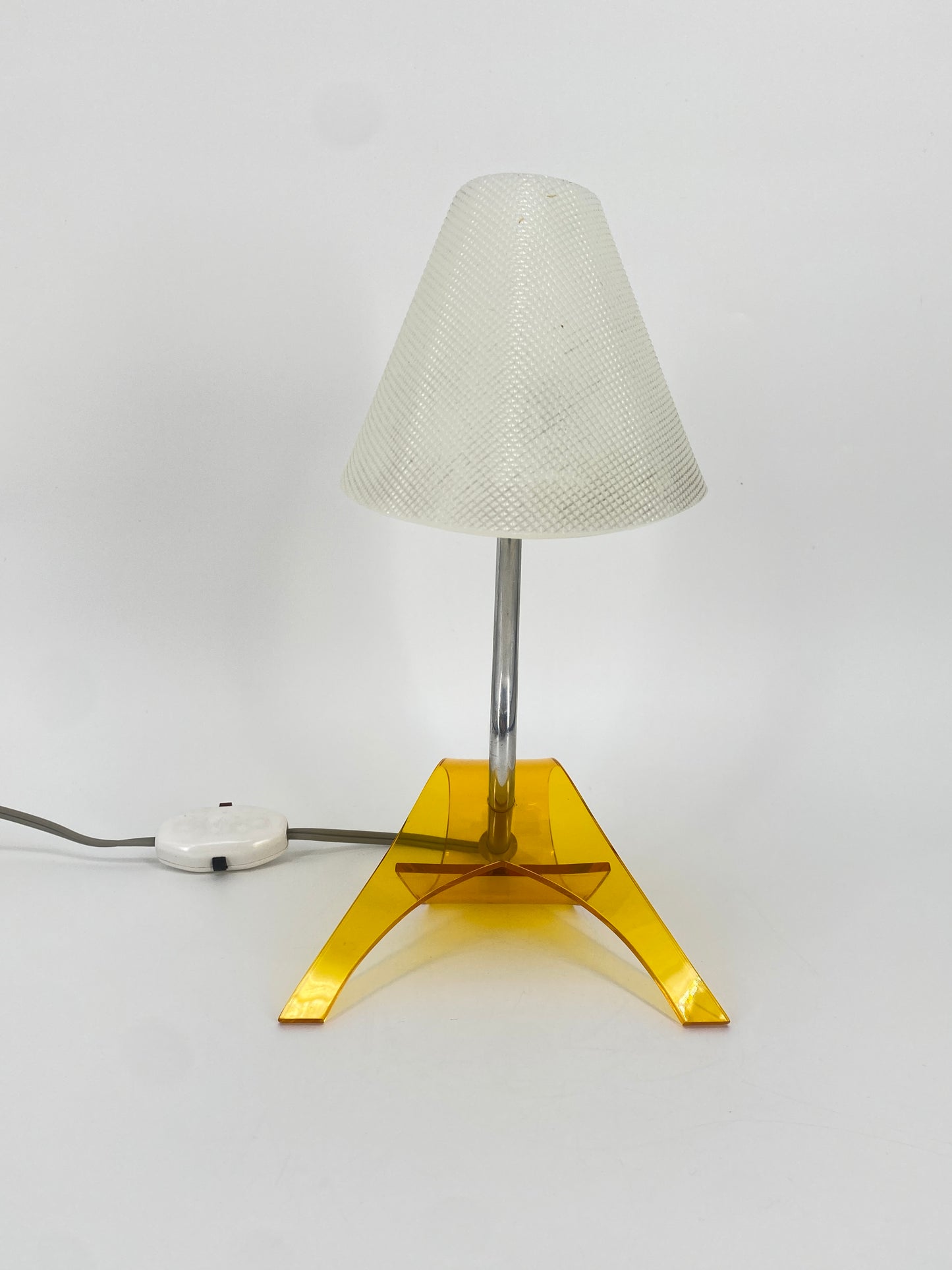 Tischlampen von Apolinary Galecki, Acrylglas Gelb, 1960/70er Jahre