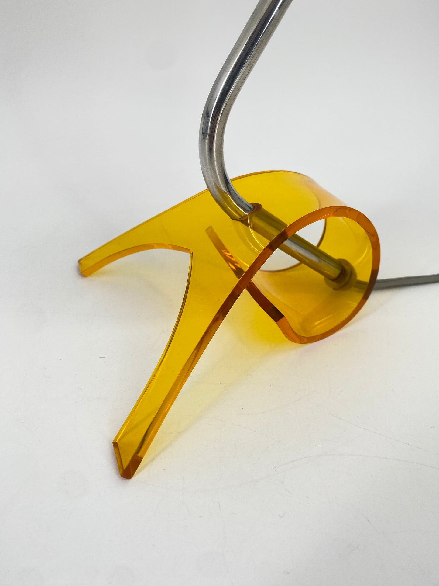 Tischlampen von Apolinary Galecki, Acrylglas Gelb, 1960/70er Jahre