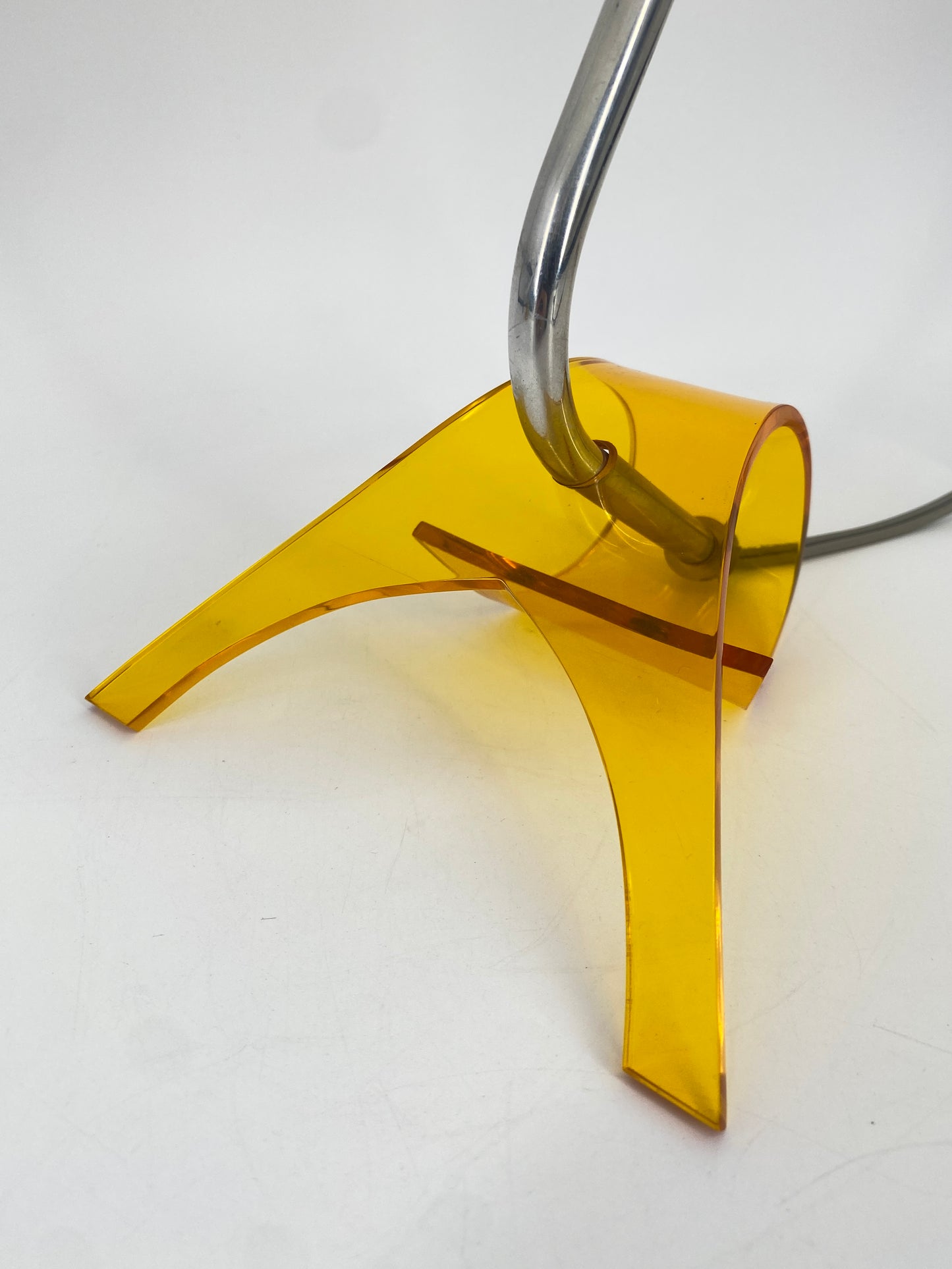Tischlampen von Apolinary Galecki, Acrylglas Gelb, 1960/70er Jahre