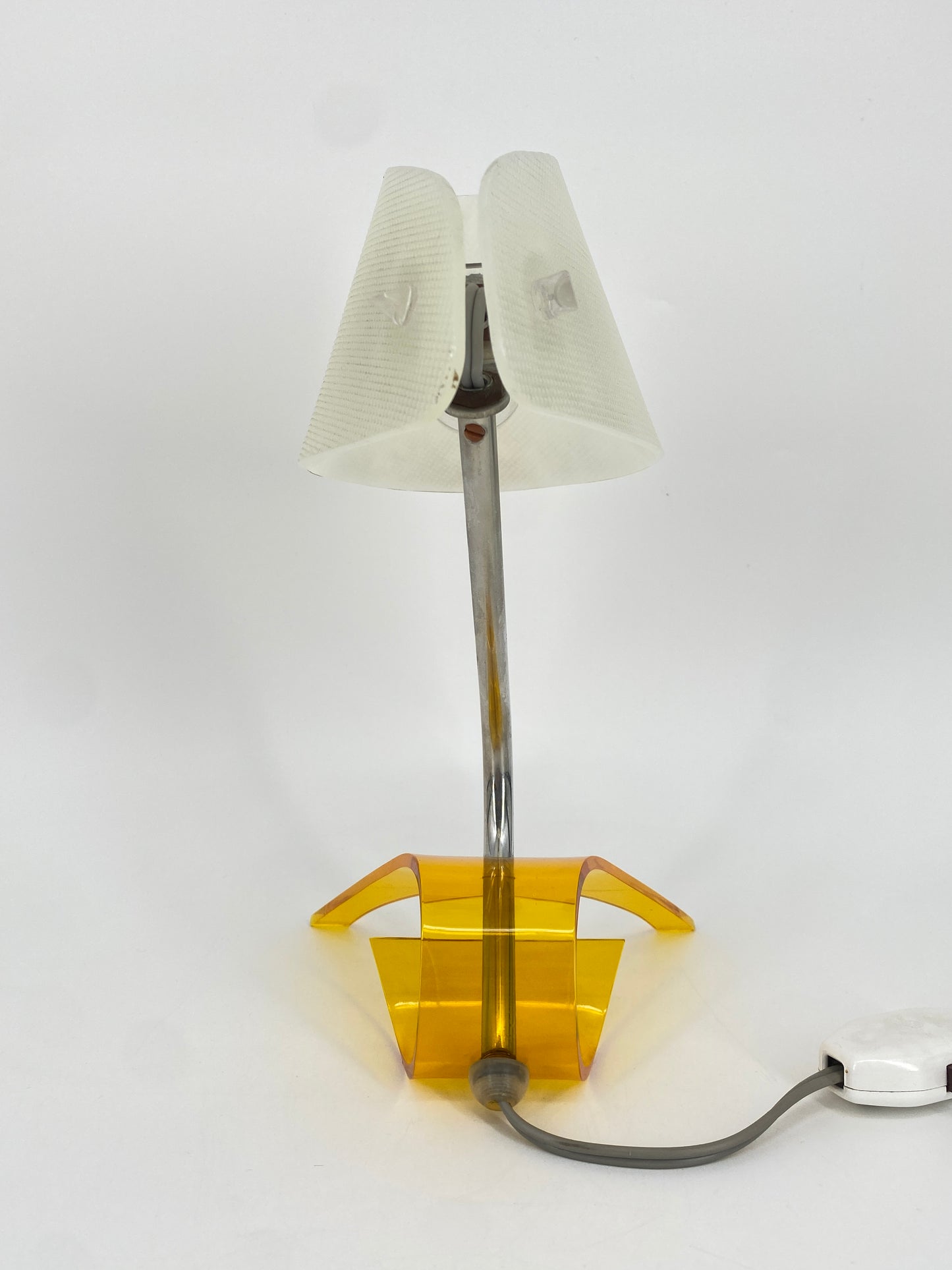 Tischlampen von Apolinary Galecki, Acrylglas Gelb, 1960/70er Jahre