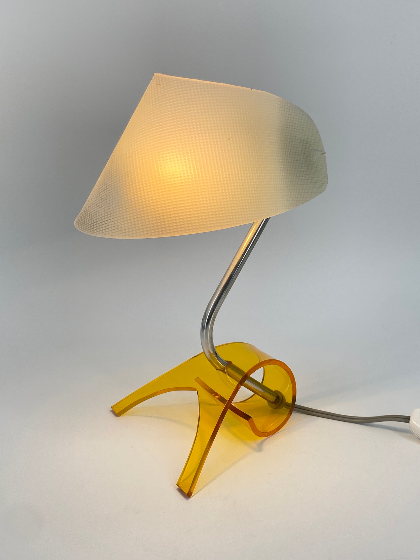 Tischlampen von Apolinary Galecki, Acrylglas Gelb, 1960/70er Jahre