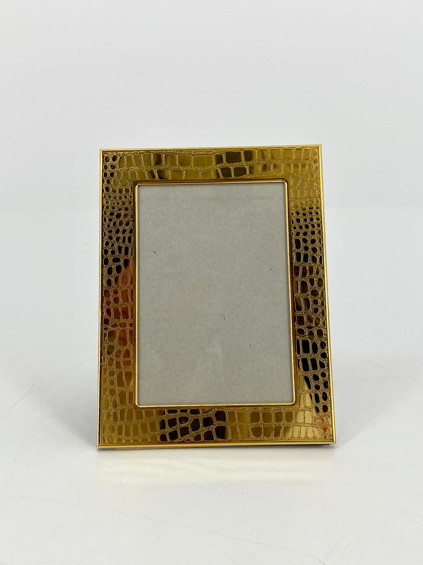 Eleganter Bilderrahmen mit Schlangenmuster in Gold, Made in Italy