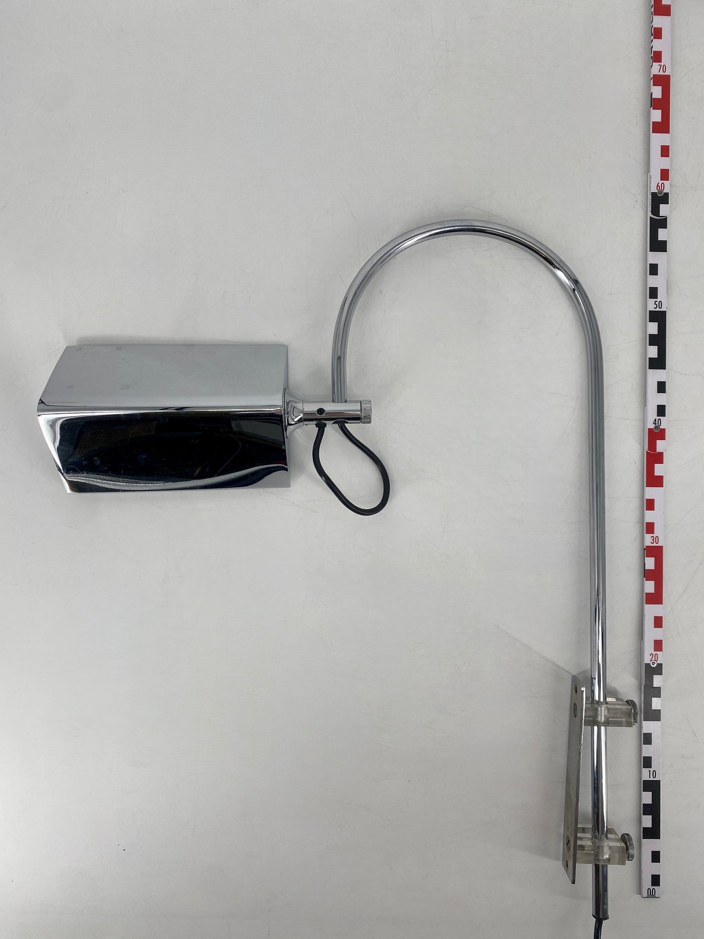 verchromte Space Age Bogen-/ Wandlampe, 1970er