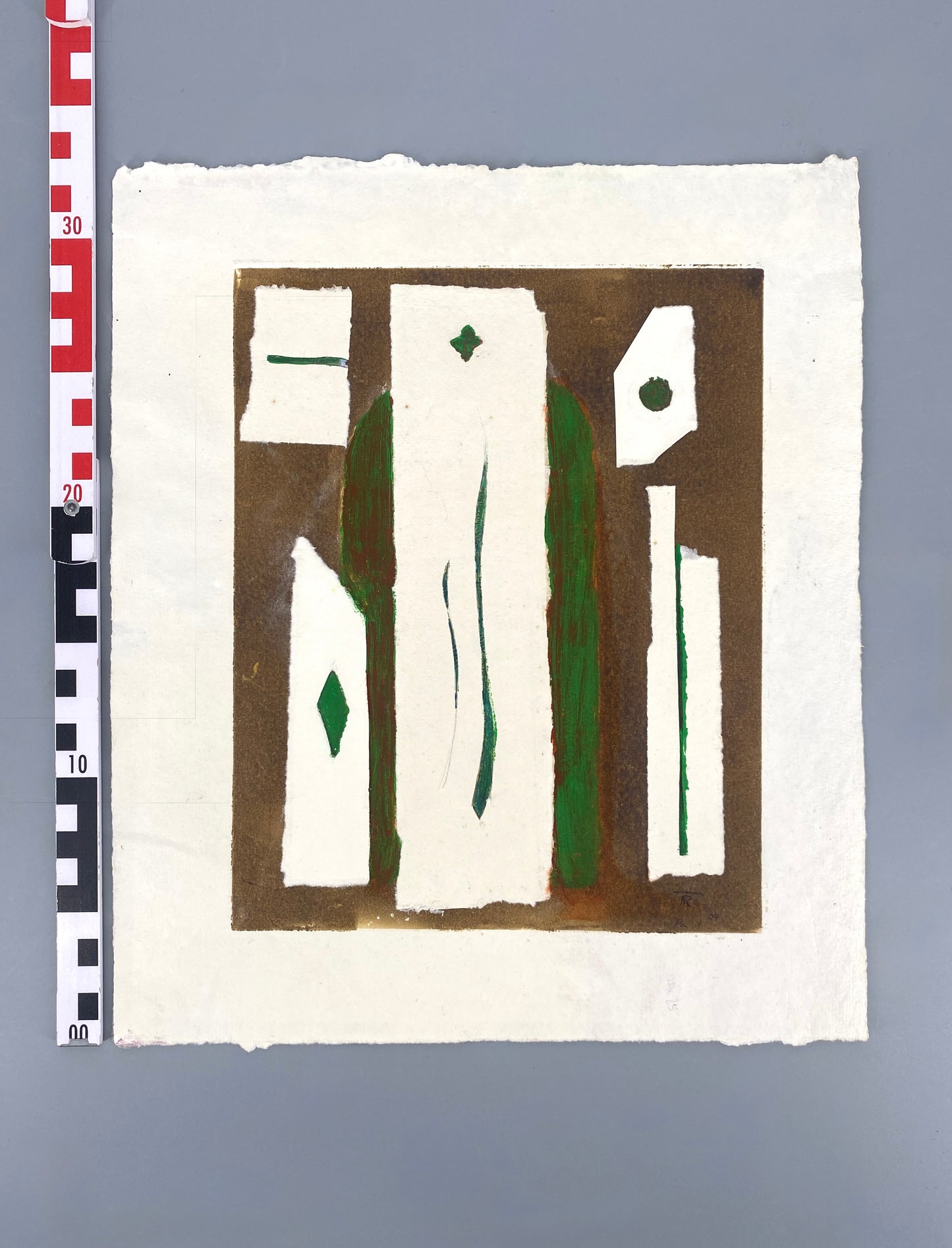 Moderne, signierte Aquatinta-Radierung und Collage aus dem Jahr 2004