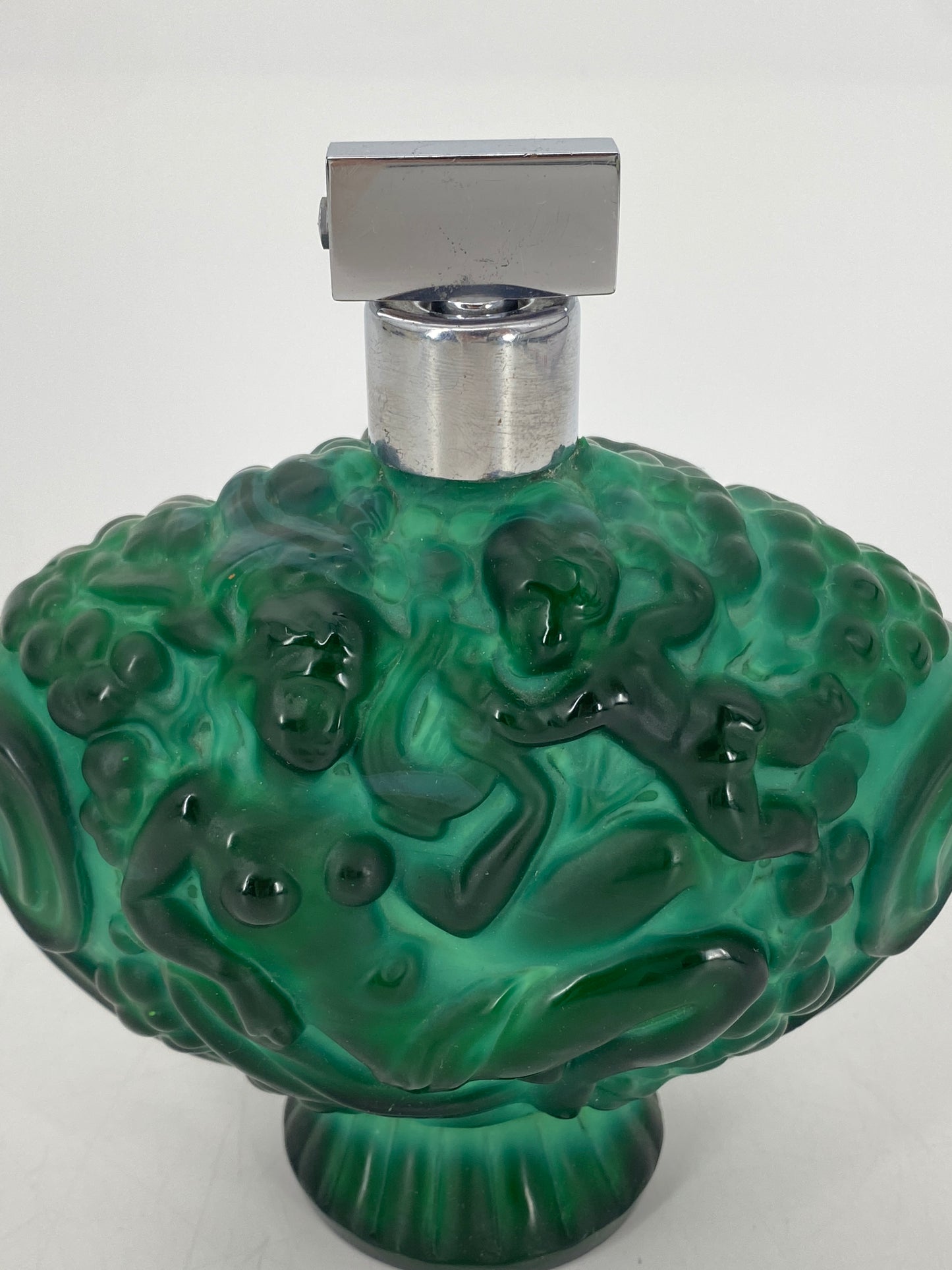 Parfum Flakon von Hoffmann & Schlegvogt aus grünem Malachitglas