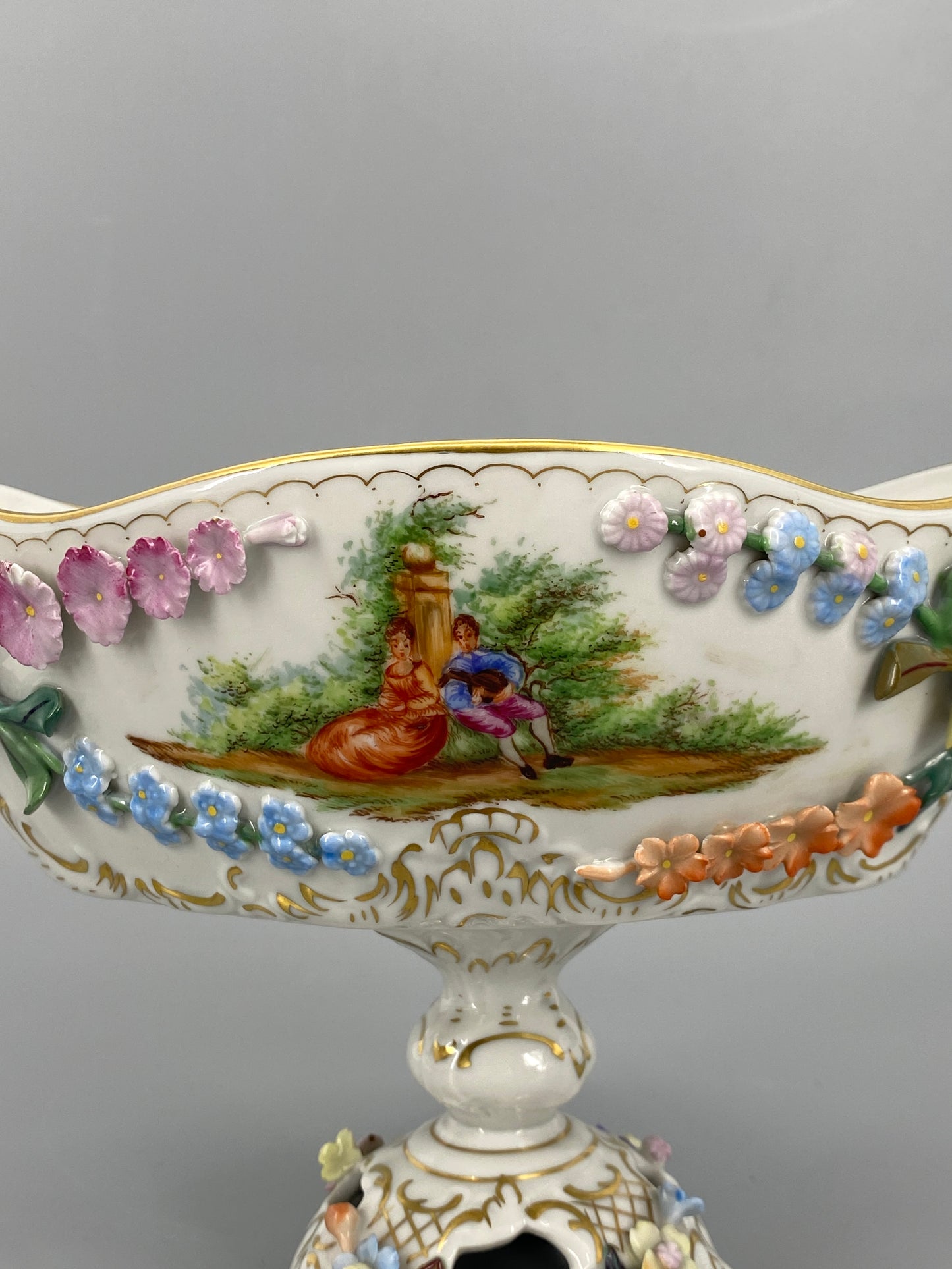 Porzellan Schale mit Fuß von der Sächsischen Porzellan-Manufaktur Potschappel Dresden