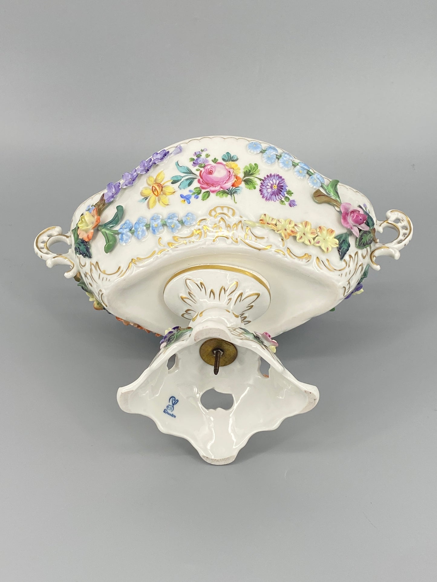 Porzellan Schale mit Fuß von der Sächsischen Porzellan-Manufaktur Potschappel Dresden