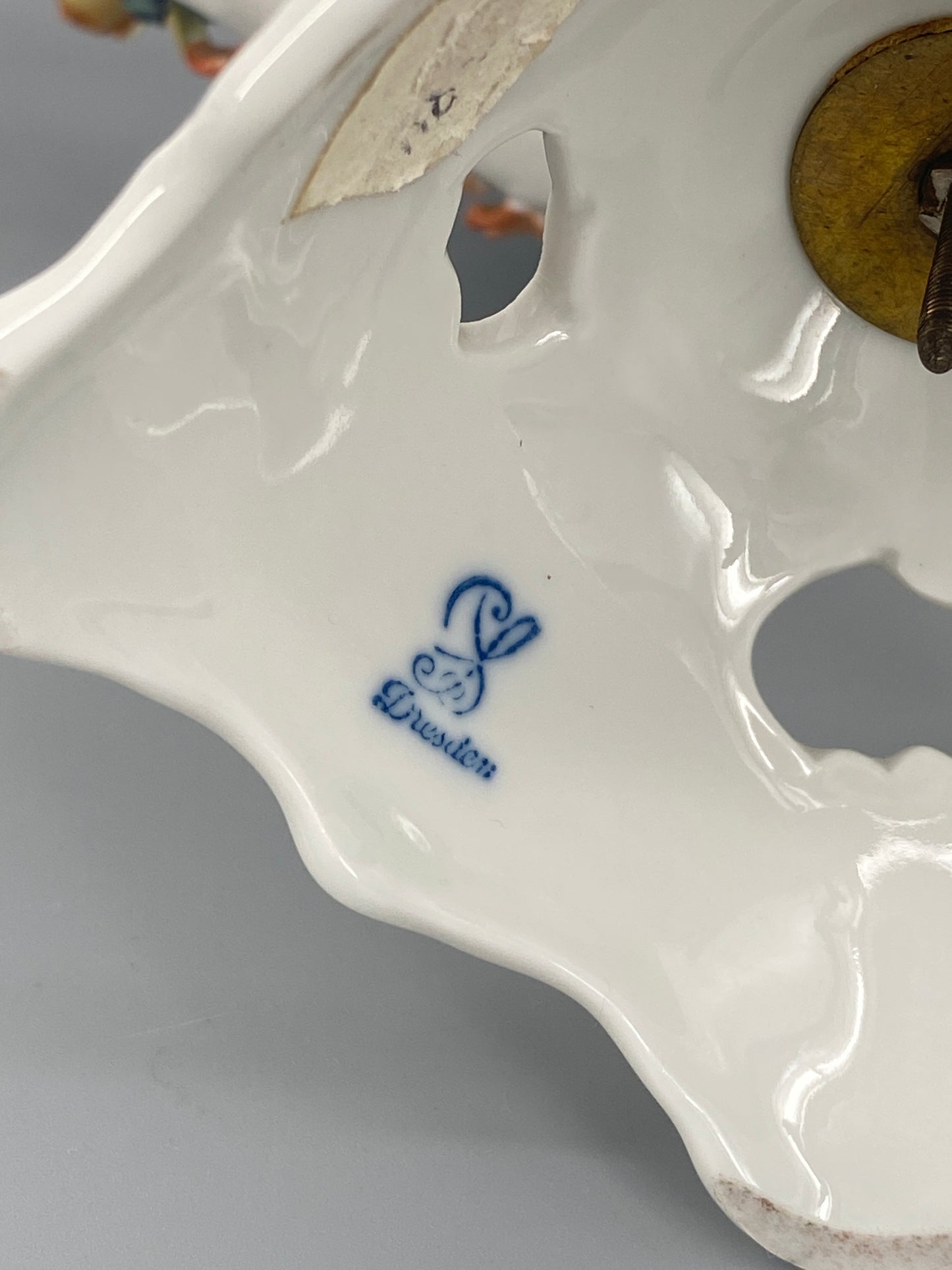 Porzellan Schale mit Fuß von der Sächsischen Porzellan-Manufaktur Potschappel Dresden