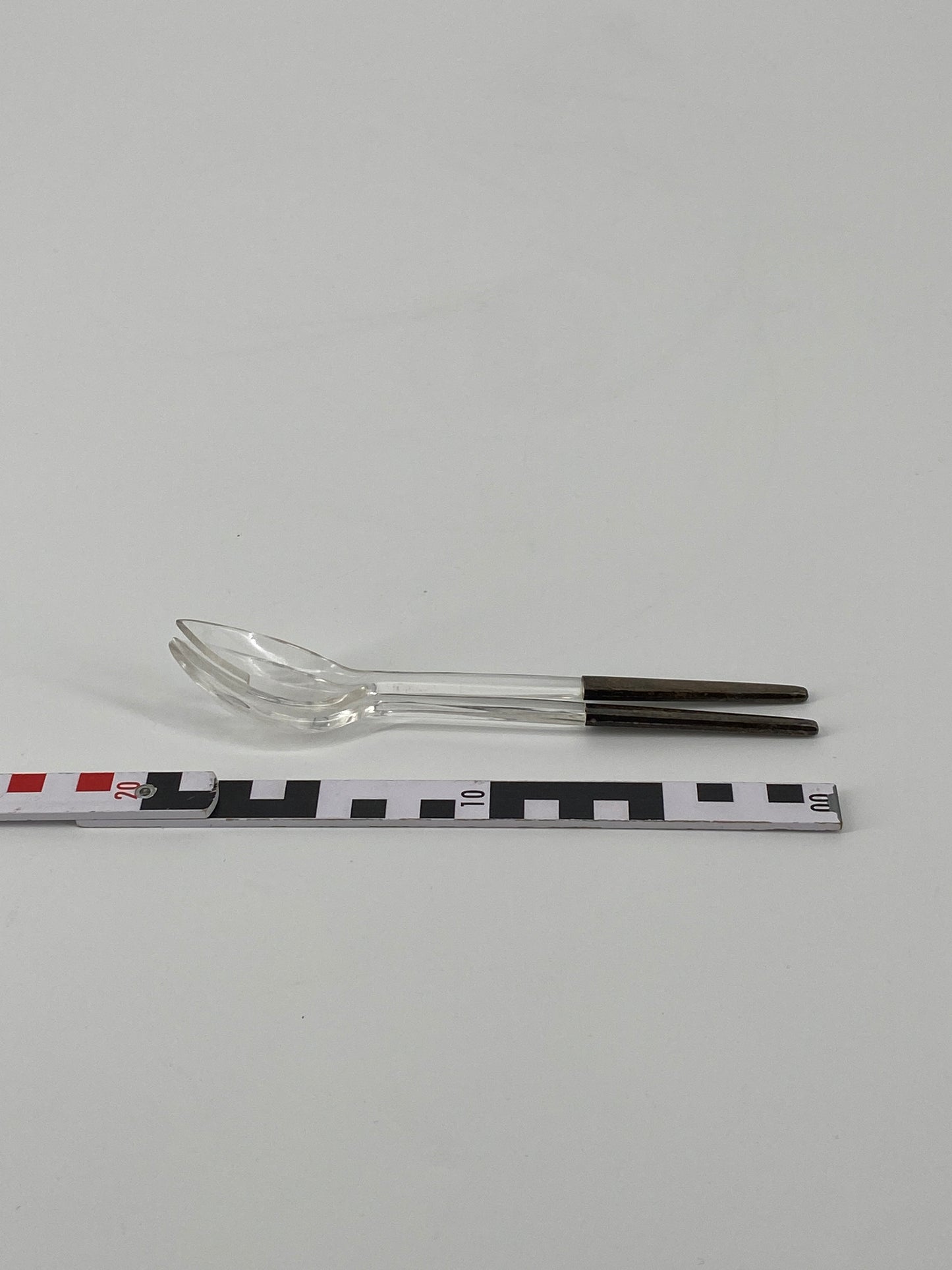 kleines Salatbesteck mit Griffen aus 925er Silber von Hermann Bauer, 1960er