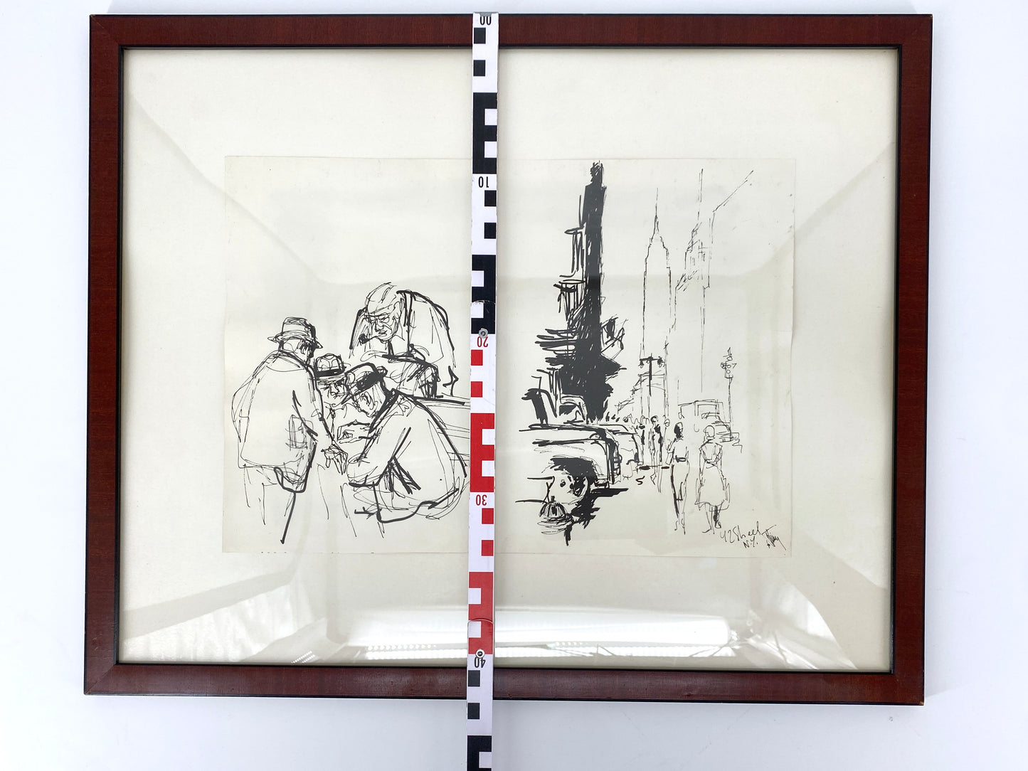 New Yorker Straßenszenen. Tusche auf Papier.