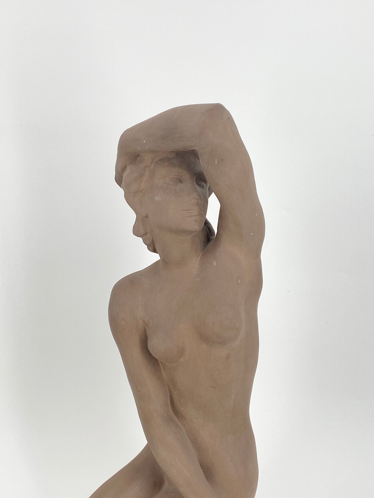 Terrakotta Skulptur "Blick in die Sonne" von Prof. Fritz Klimsch