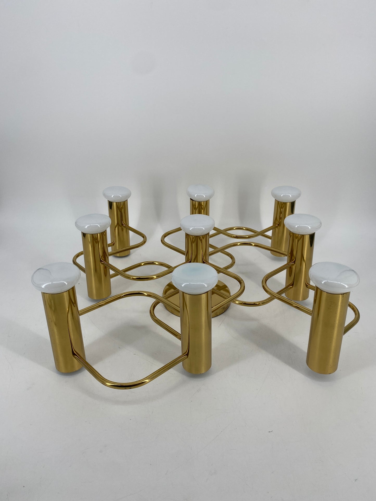 Deckenlampe aus Messing von Gaetano Sciolari für Leolai, 1980er Deutschland
