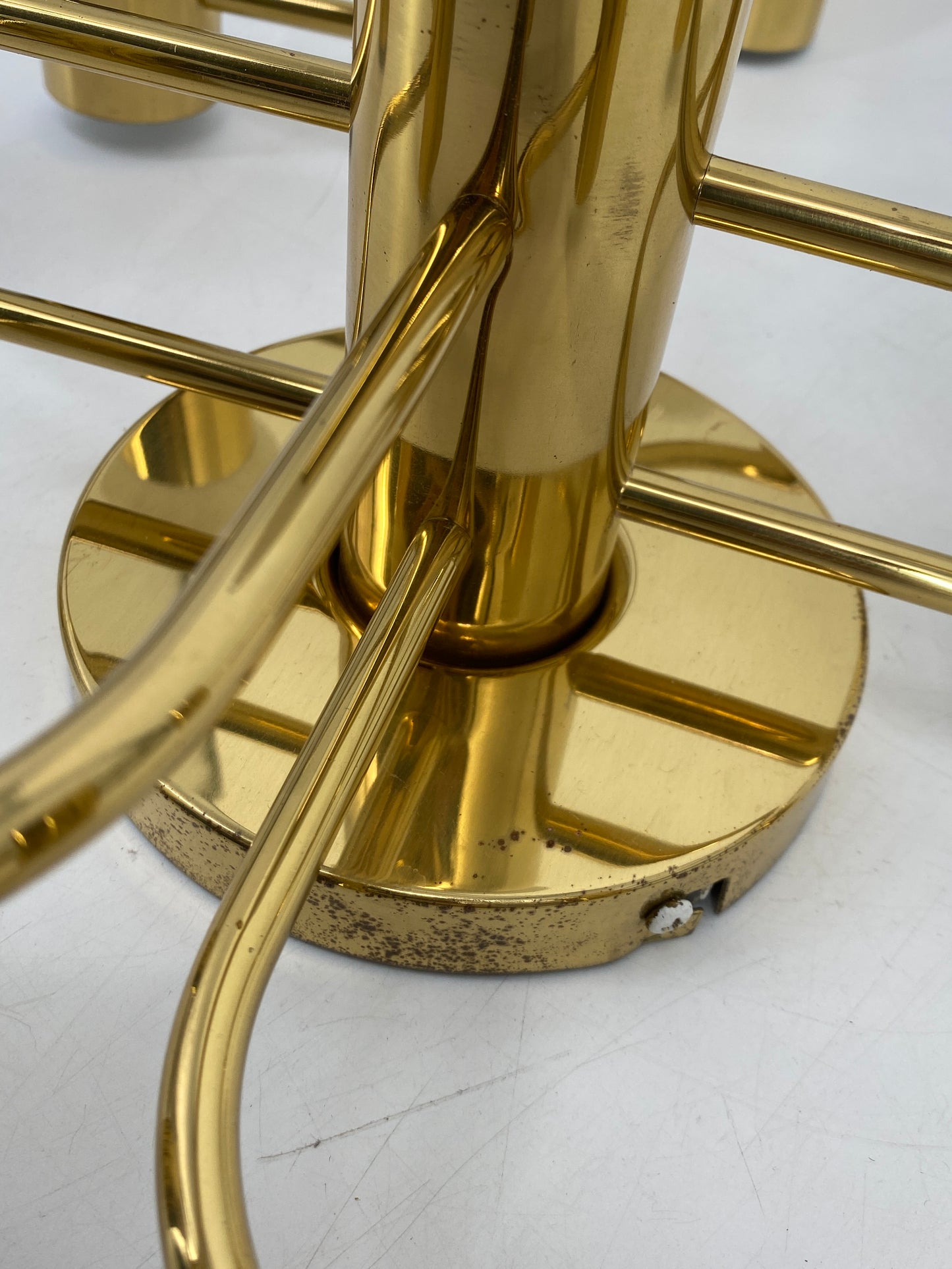 Deckenlampe aus Messing von Gaetano Sciolari für Leolai, 1980er Deutschland