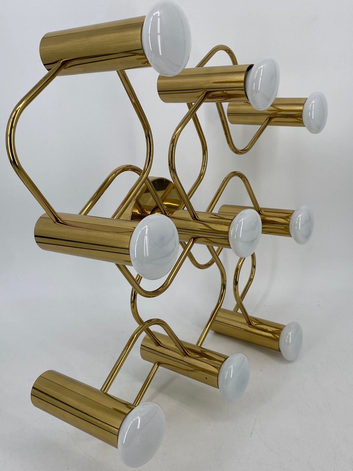 Deckenlampe aus Messing von Gaetano Sciolari für Leolai, 1980er Deutschland