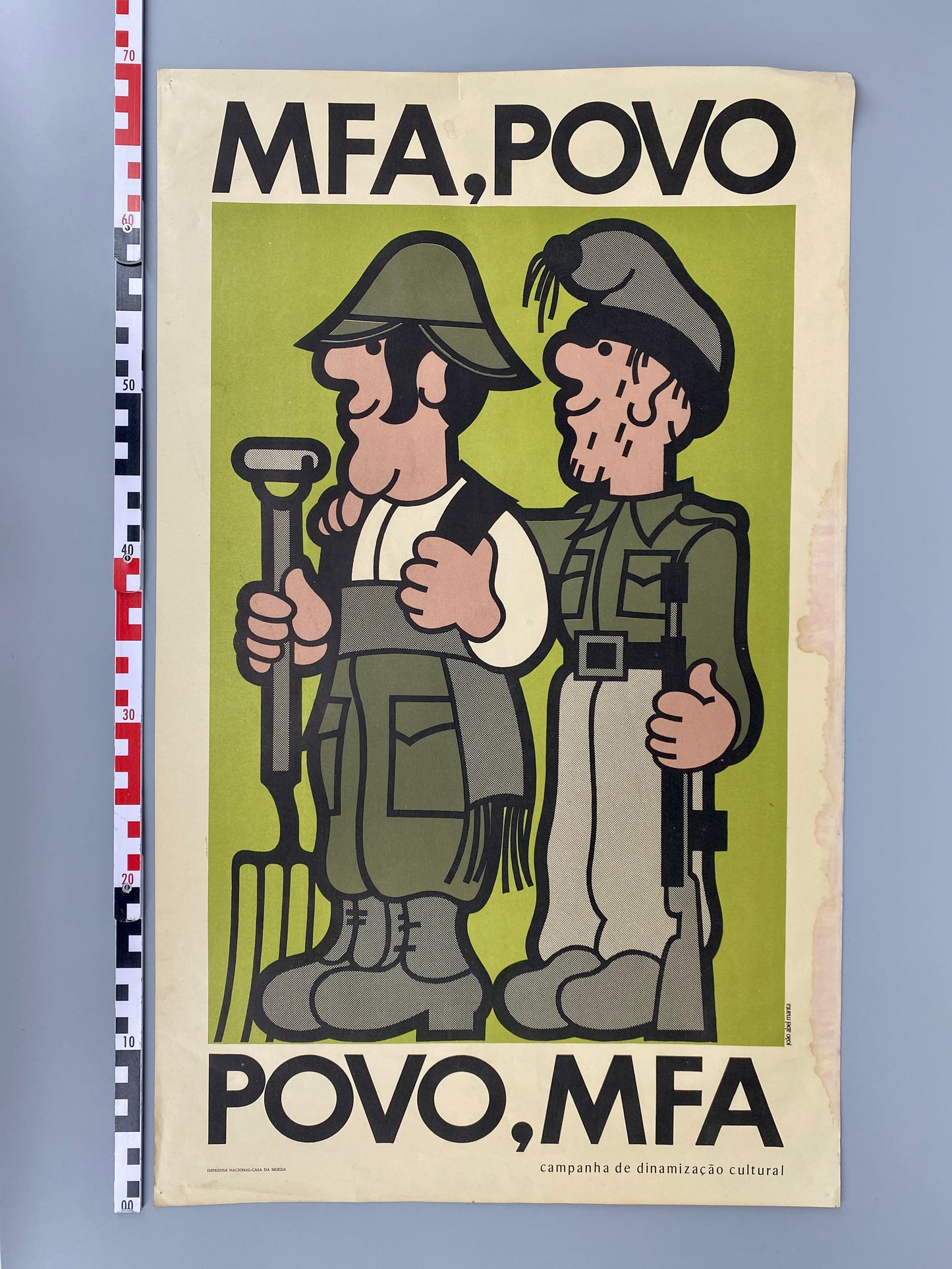 2 Plakate von João Abel Manta zum Ende der Nelkenrevolution, Portugal, 1975