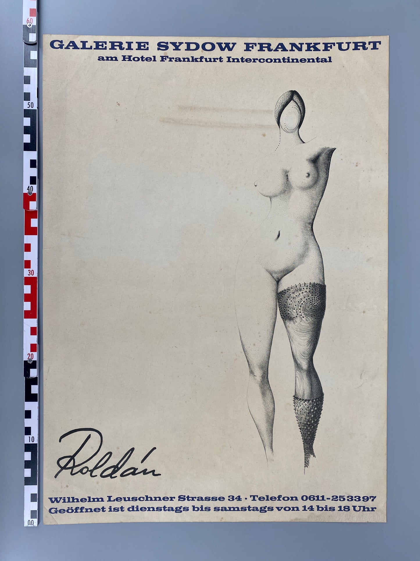 Originalplakat für Roldán Ausstellung der Galerie Sydow Frankfurt, Deutschland, 1966