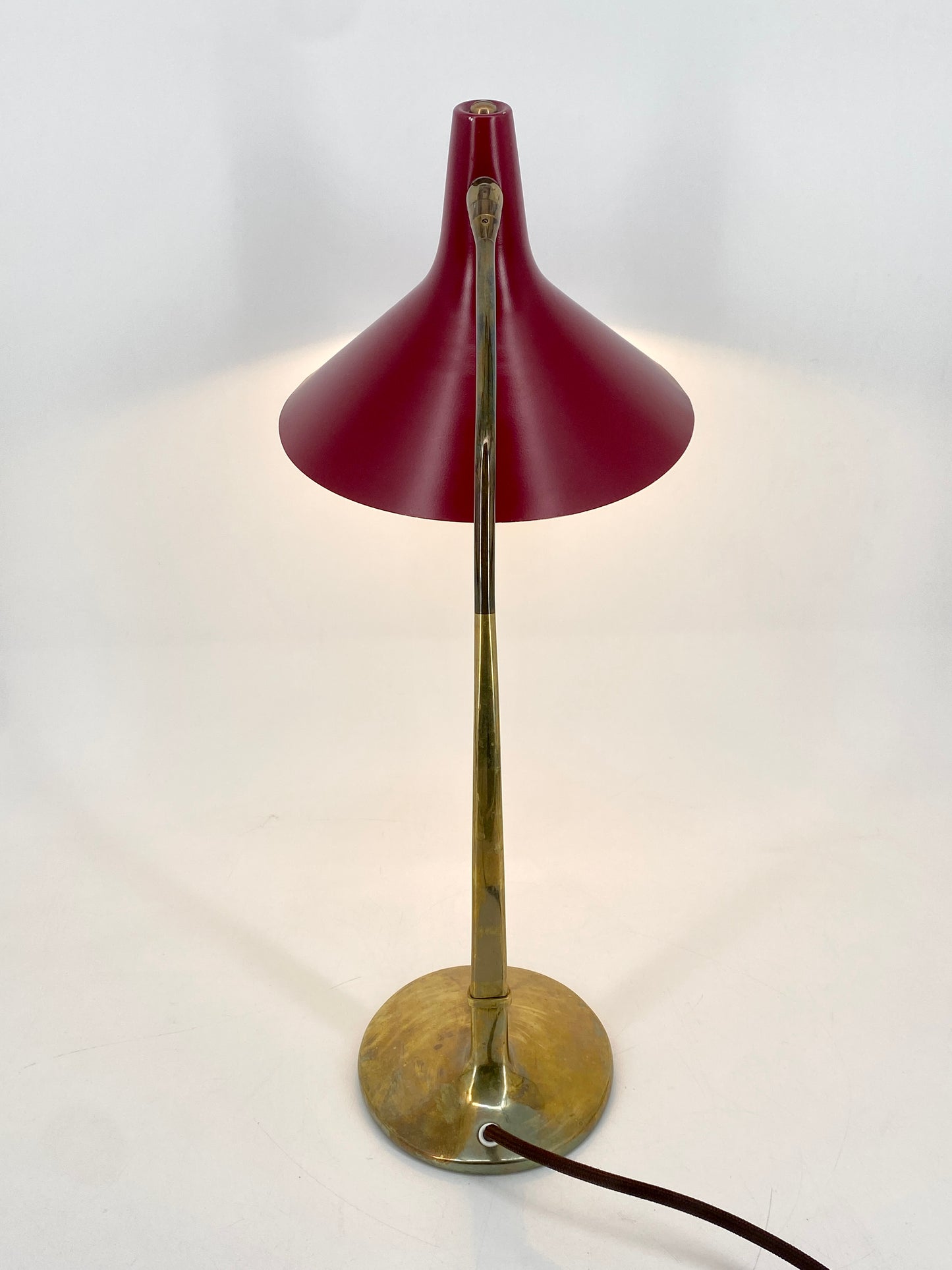 Seltene 50er Jahre Tischlampe aus Italien, Messing