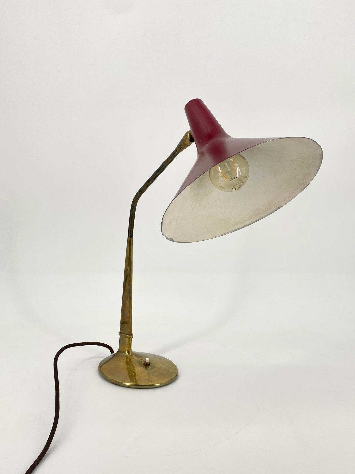 Seltene 50er Jahre Tischlampe aus Italien, Messing