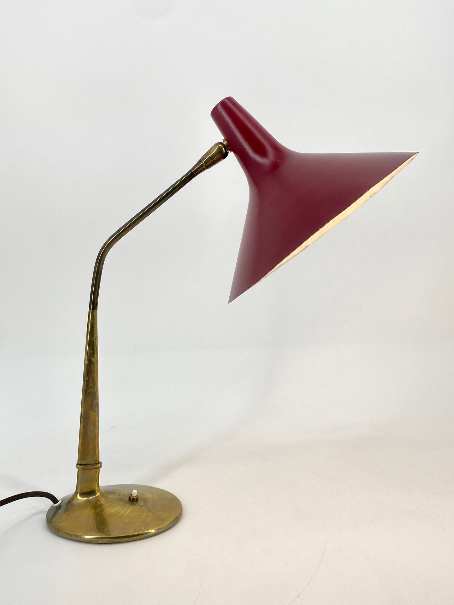 Seltene 50er Jahre Tischlampe aus Italien, Messing