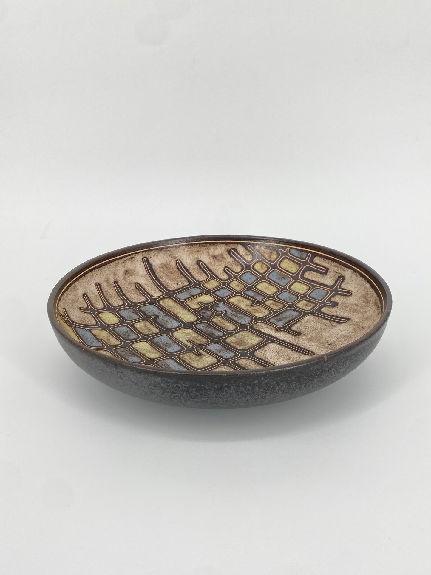 Studiokeramik Schale mit abstraktem Muster, 1960er