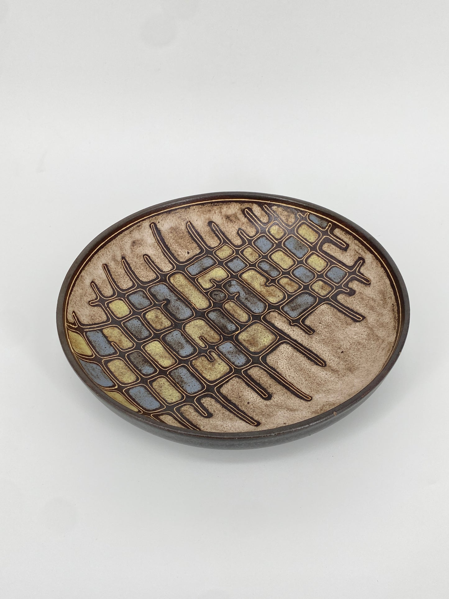 Studiokeramik Schale mit abstraktem Muster, 1960er