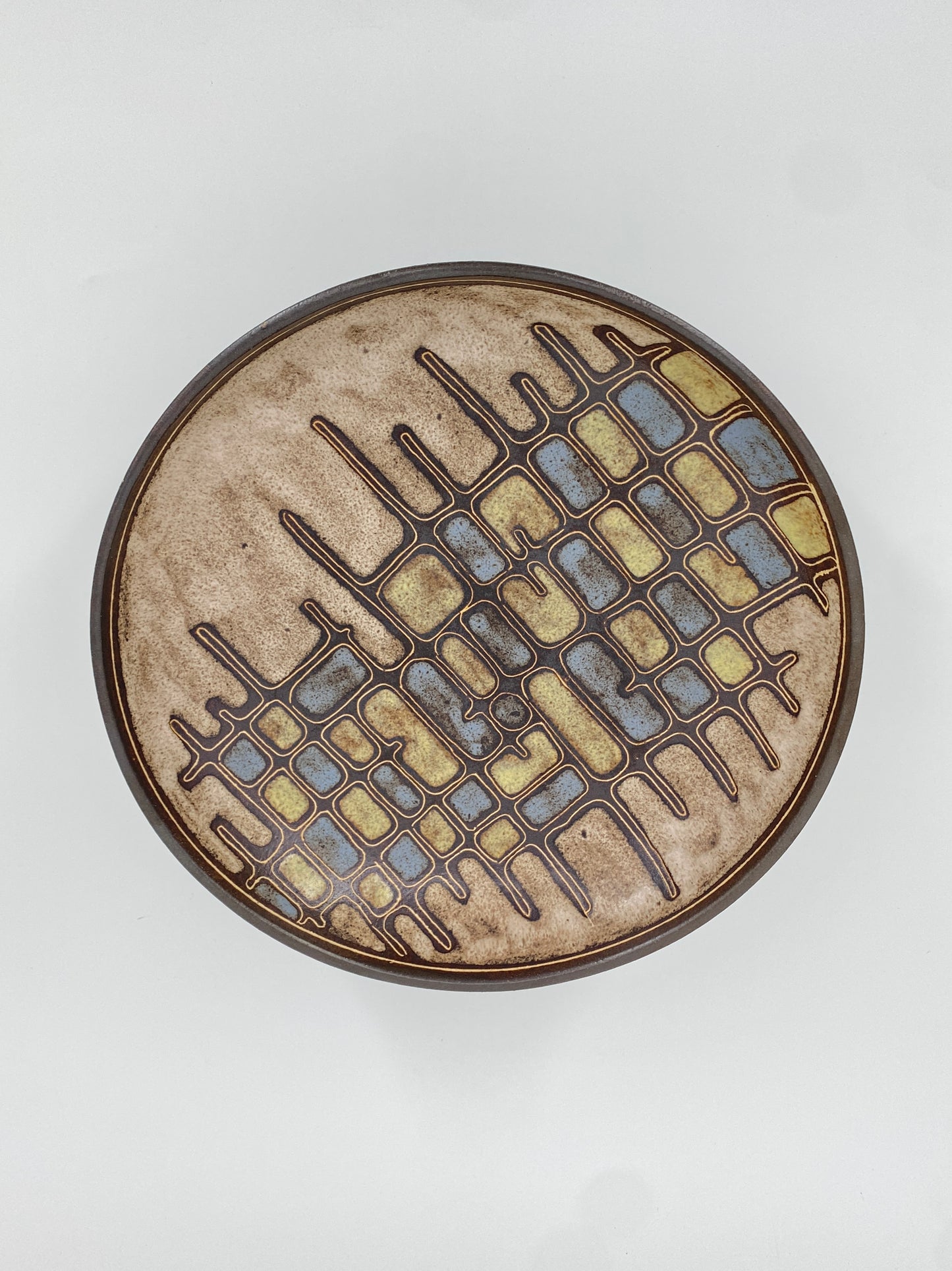 Studiokeramik Schale mit abstraktem Muster, 1960er