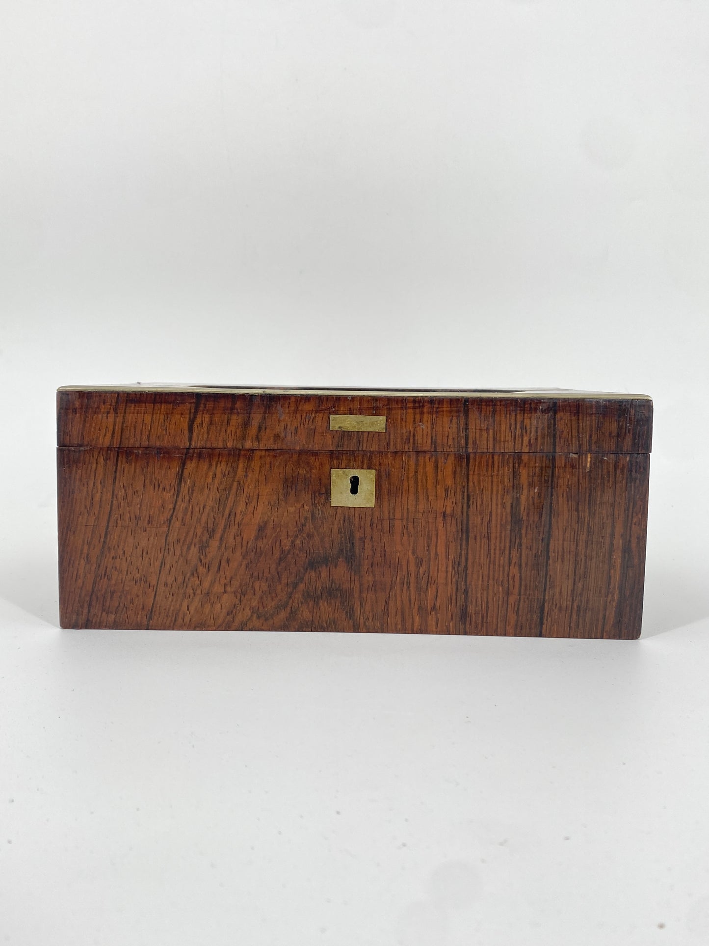 Antike Edelholz Schatulle mit Stickerei, um 1900