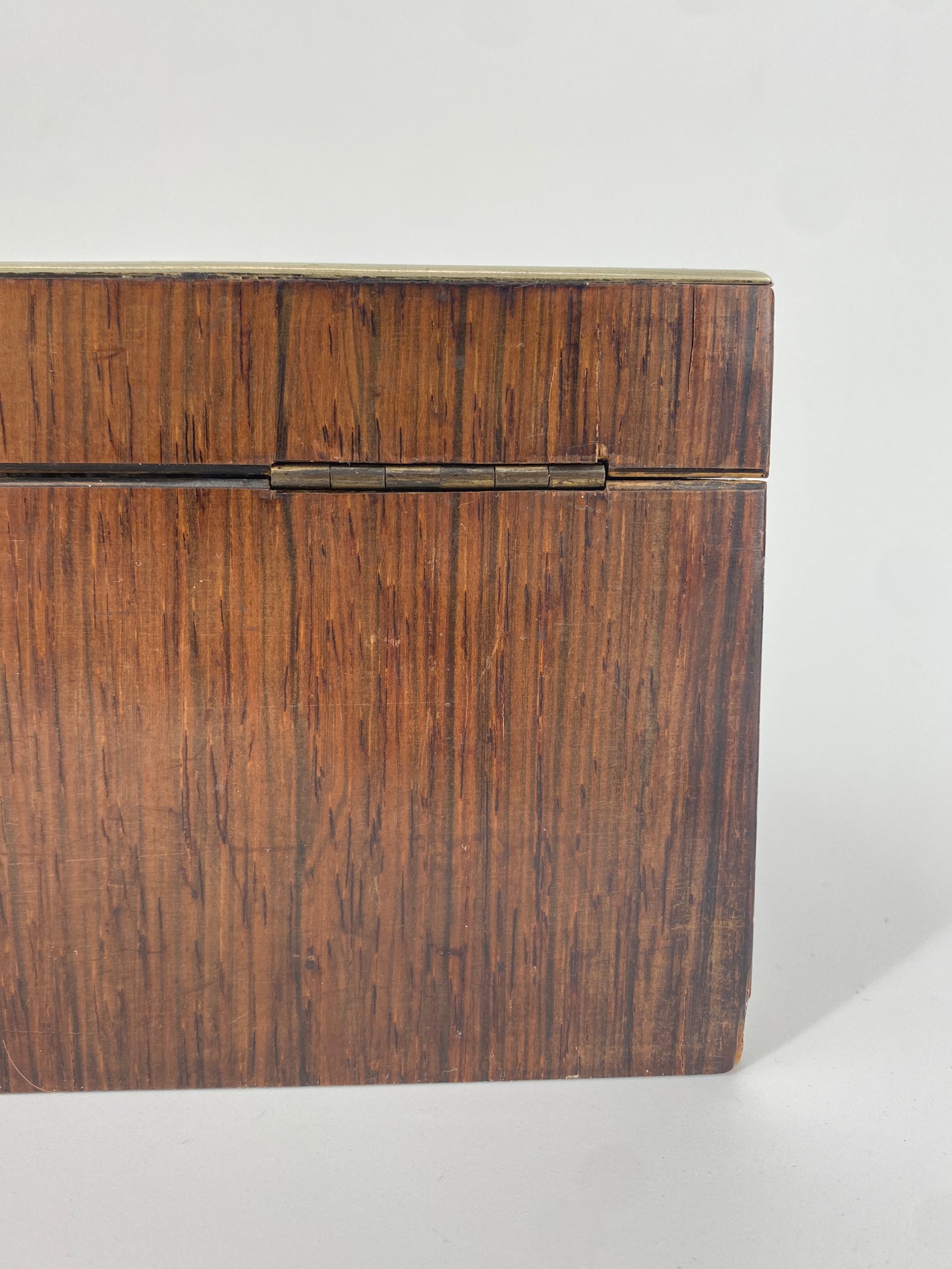 Antike Edelholz Schatulle mit Stickerei, um 1900