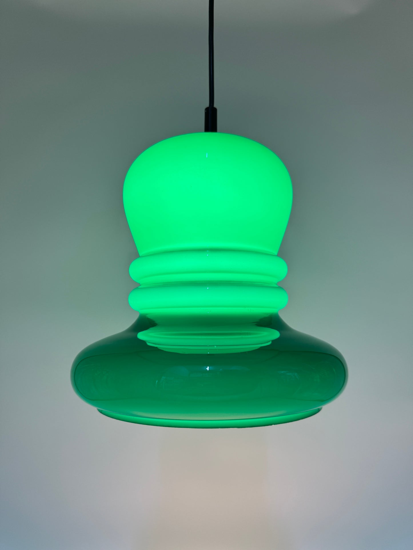 Hängelampe aus Glas, Italien 70er