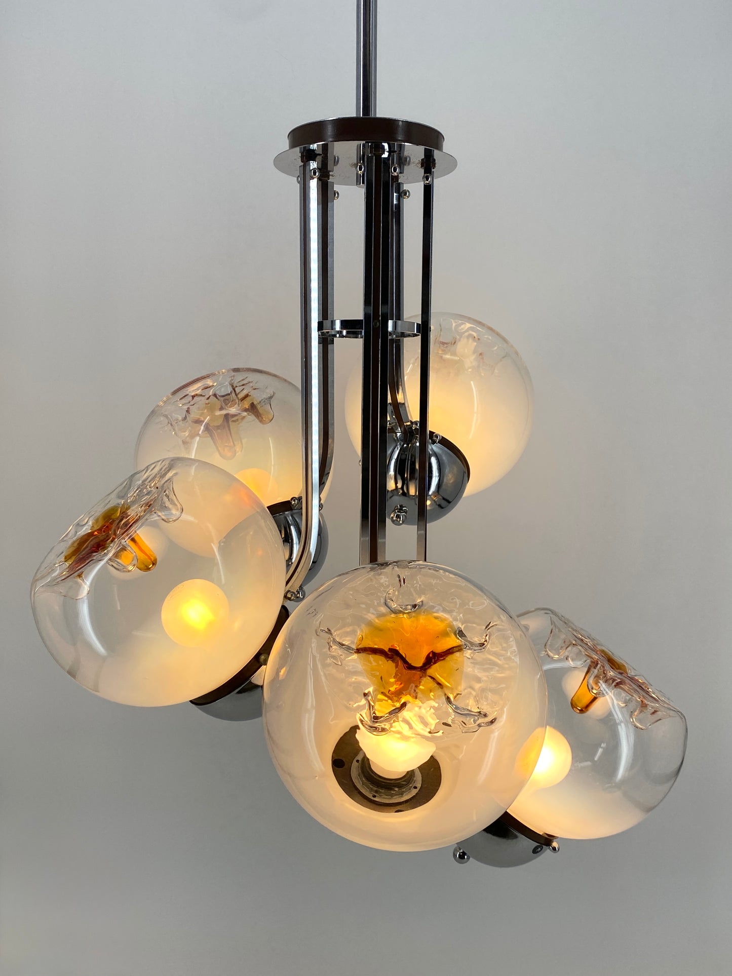 Kaskadenlampe von Toni Zuccheri für Mazzega, um 1970