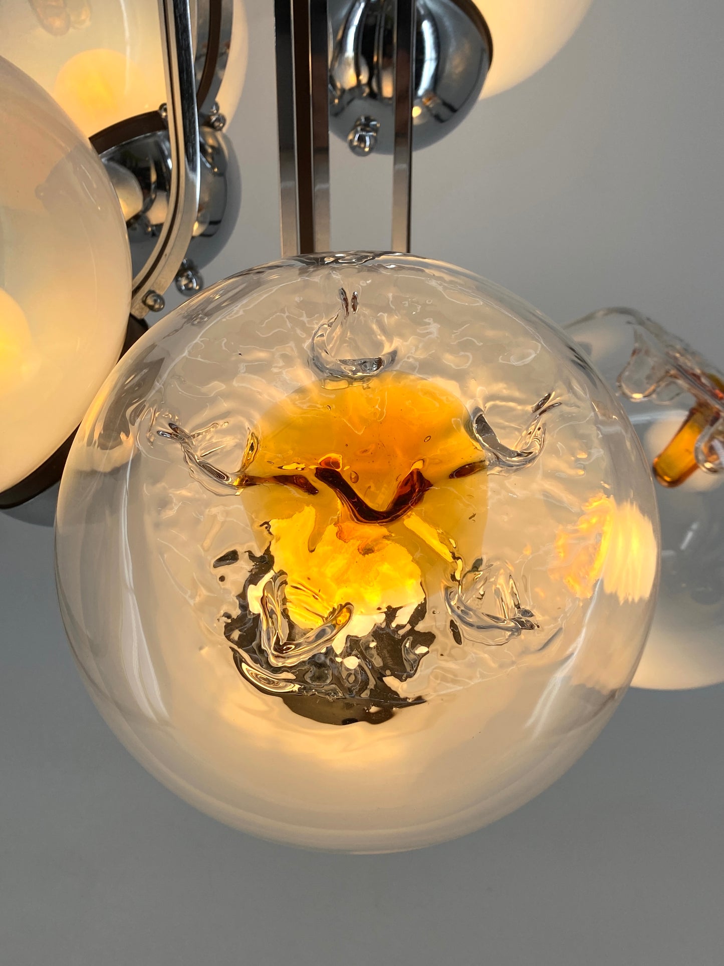 Kaskadenlampe von Toni Zuccheri für Mazzega, um 1970