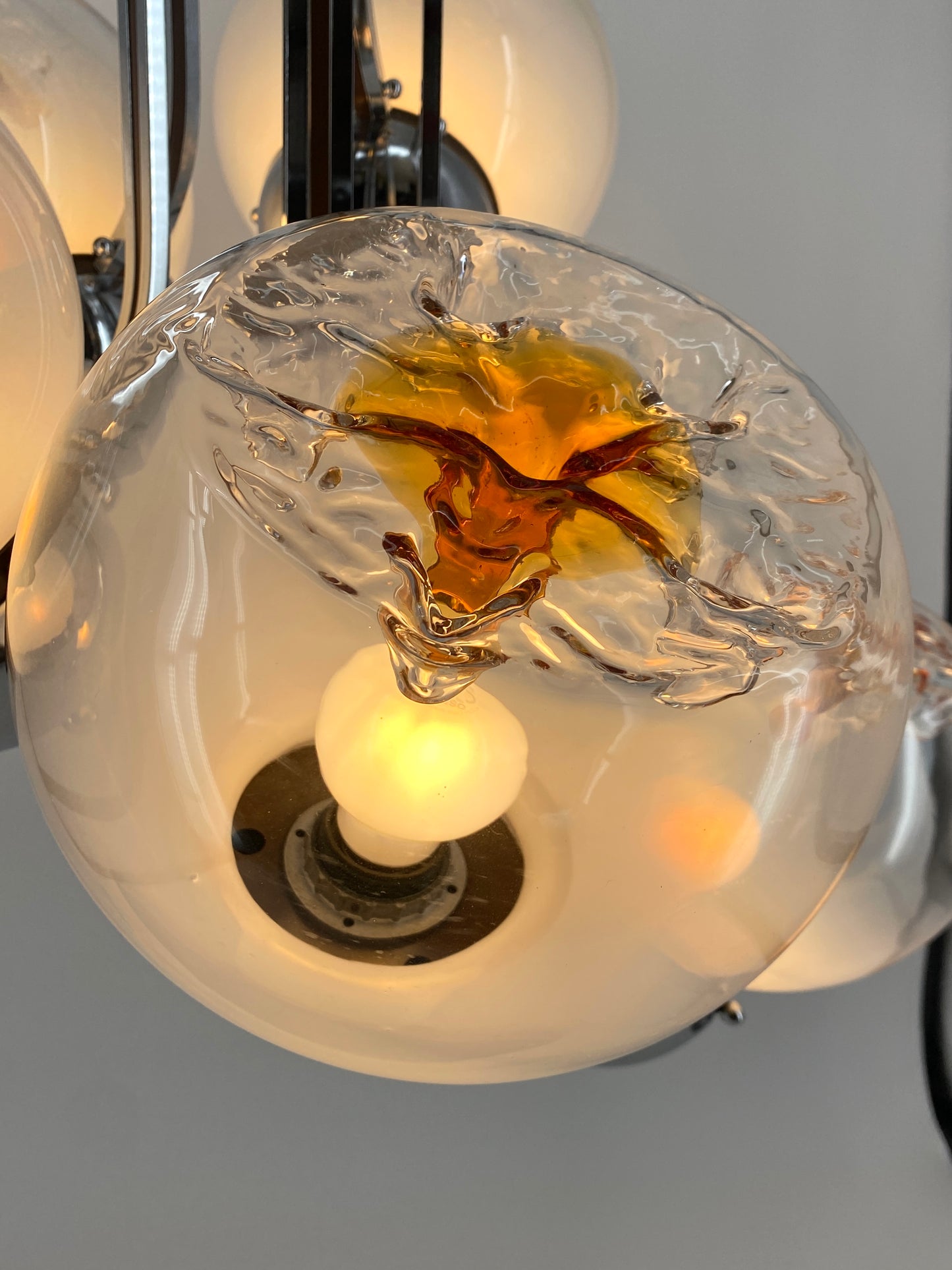 Kaskadenlampe von Toni Zuccheri für Mazzega, um 1970