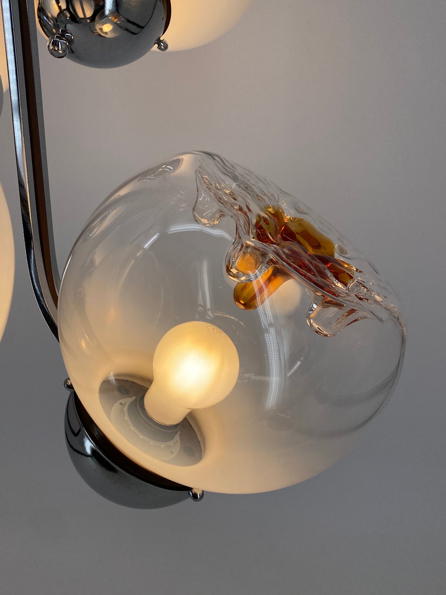 Kaskadenlampe von Toni Zuccheri für Mazzega, um 1970