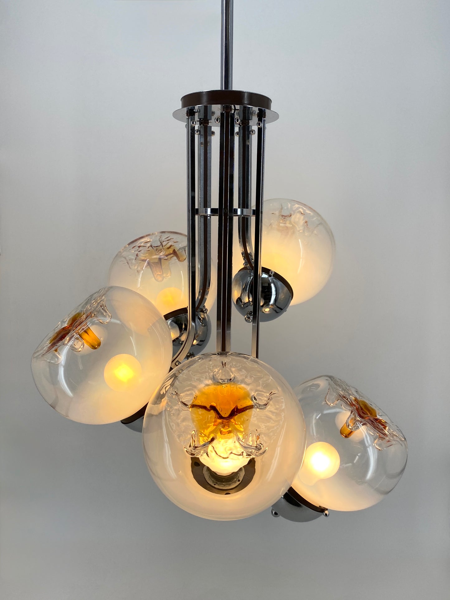 Kaskadenlampe von Toni Zuccheri für Mazzega, um 1970
