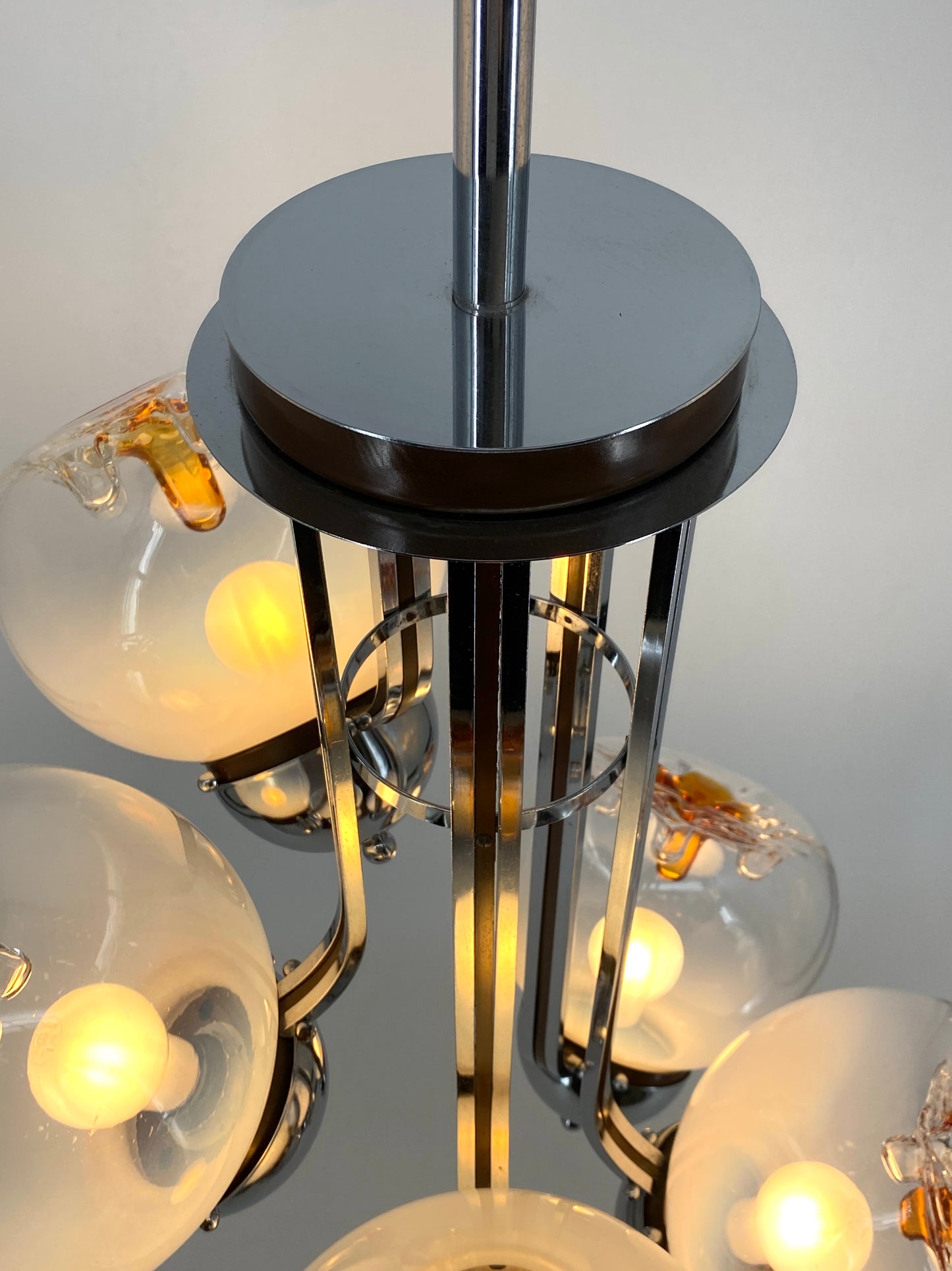 Kaskadenlampe von Toni Zuccheri für Mazzega, um 1970