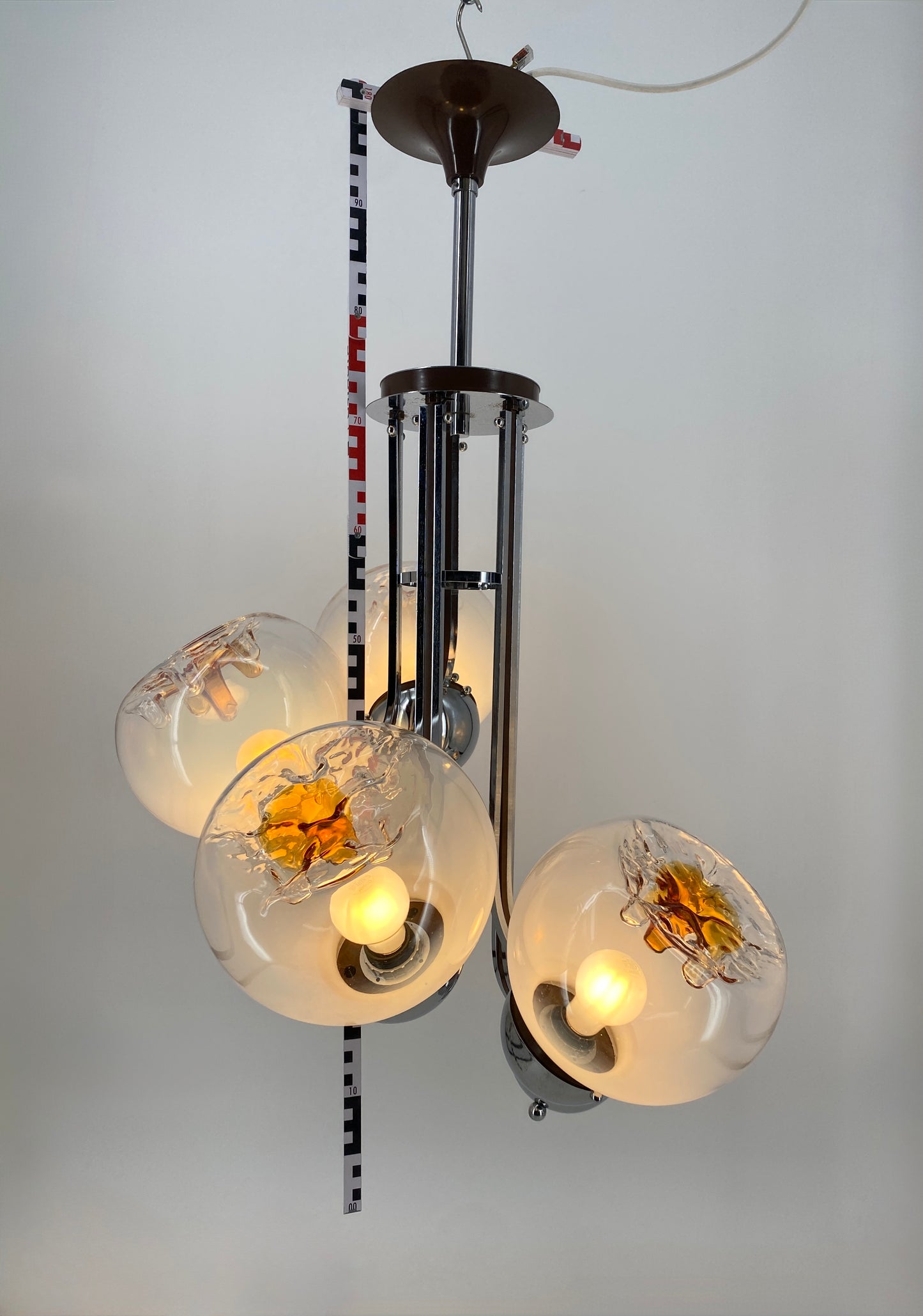 Kaskadenlampe von Toni Zuccheri für Mazzega, um 1970