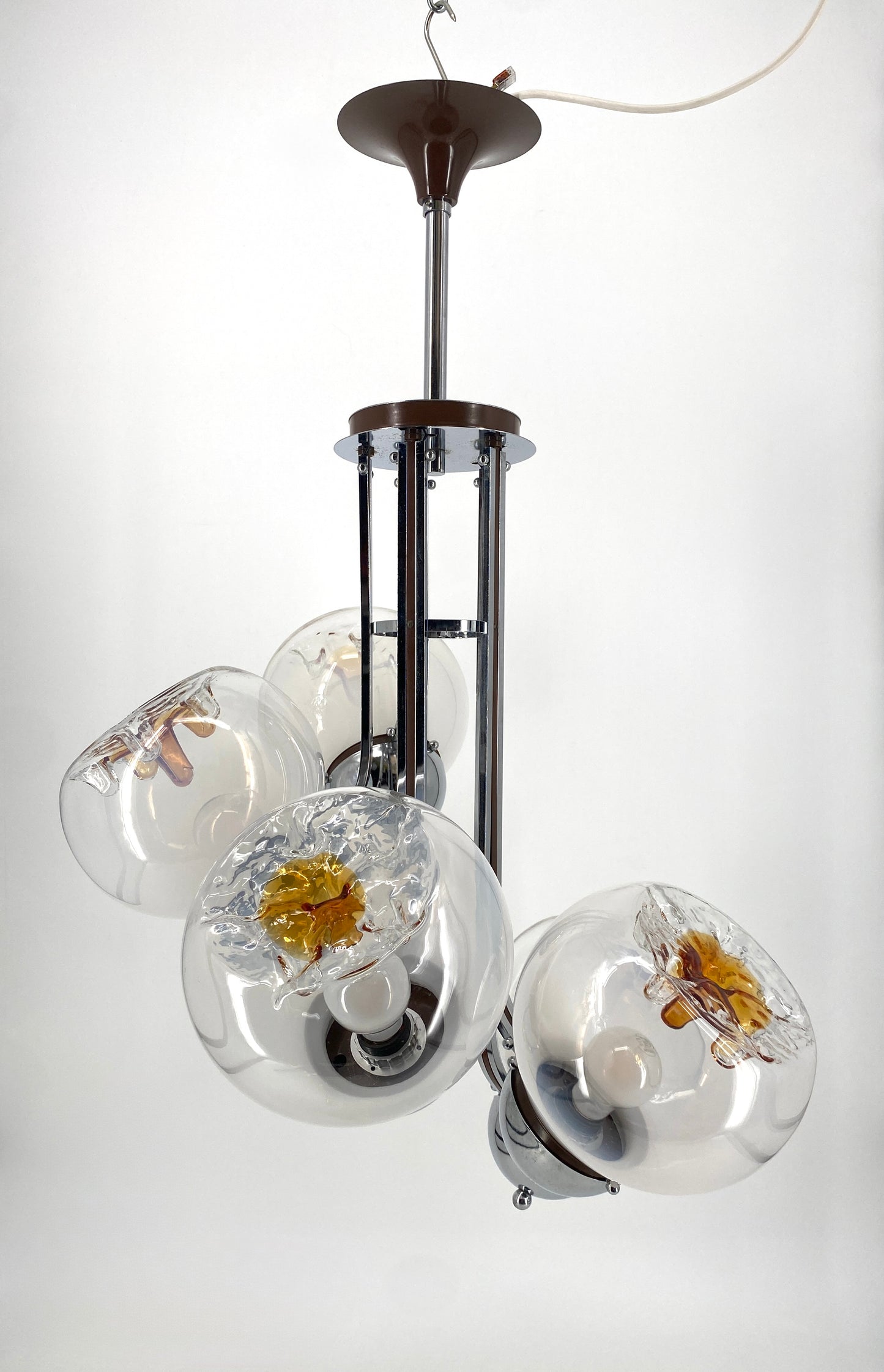 Kaskadenlampe von Toni Zuccheri für Mazzega, um 1970