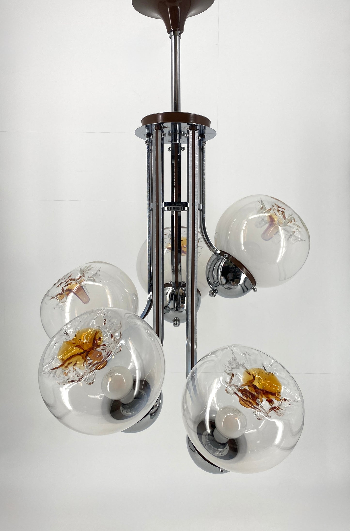 Kaskadenlampe von Toni Zuccheri für Mazzega, um 1970