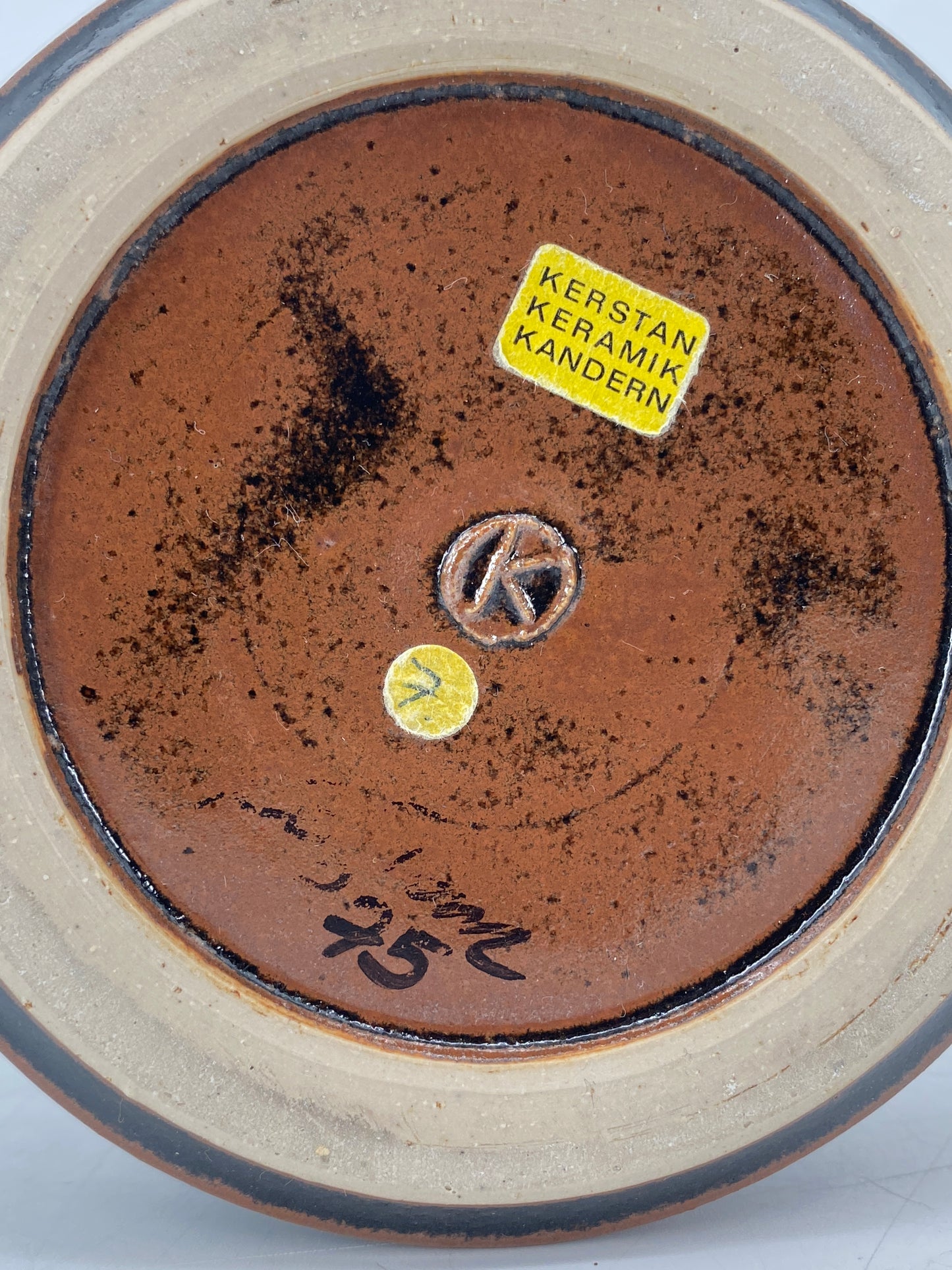 Studiokeramik Blumenvase von Horst Kerstan mit Aufkleber