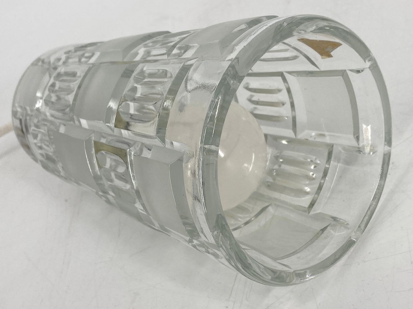 Vintage Hängelampe mit Reliefschliff von "Oberglas Austria", Österreich 1970er