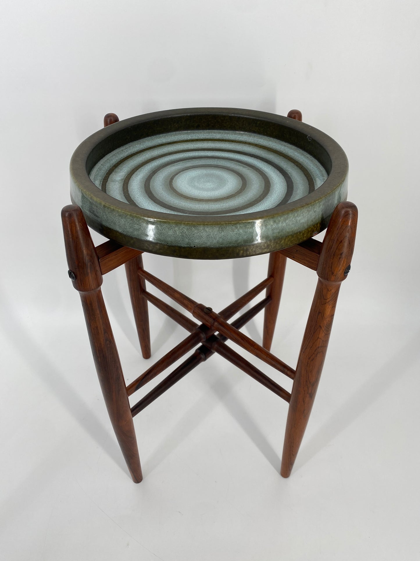 Beistelltisch aus Keramik und Palisander von Arne Basse für Knabstrup, 1960er Dänemark