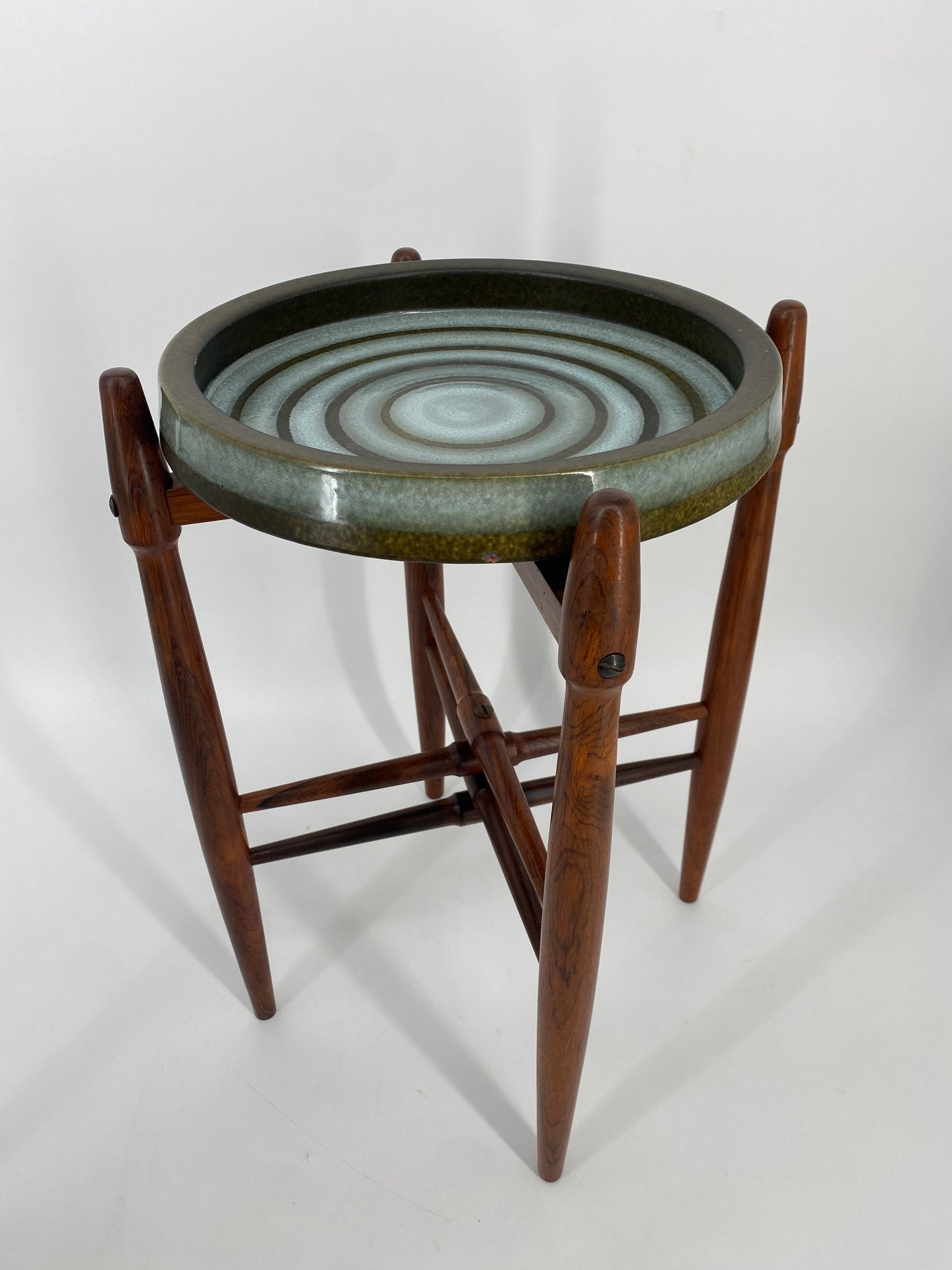 Beistelltisch aus Keramik und Palisander von Arne Basse für Knabstrup, 1960er Dänemark
