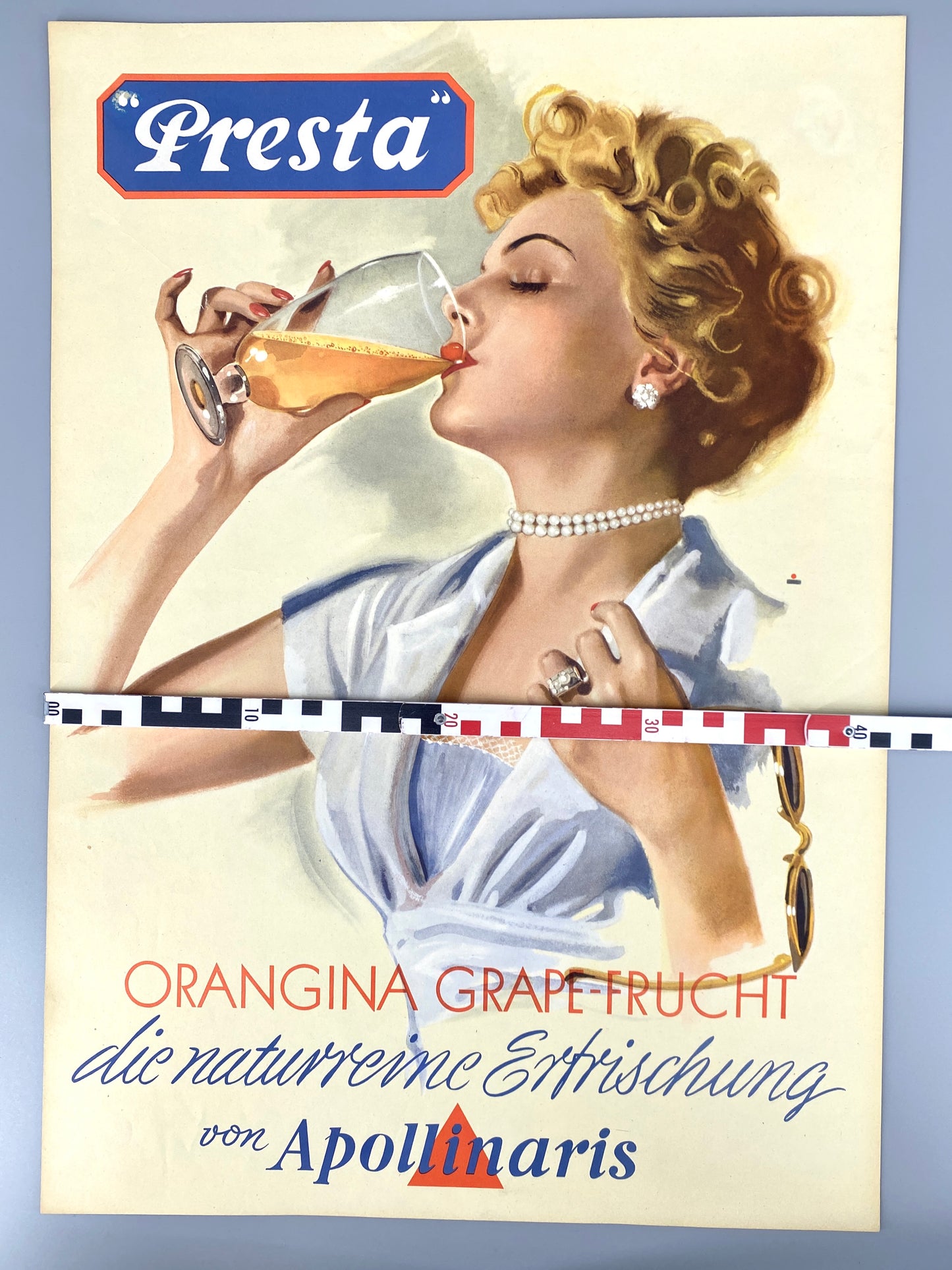 Apollinaris Orangina, Original Vintage-Werbeplakat