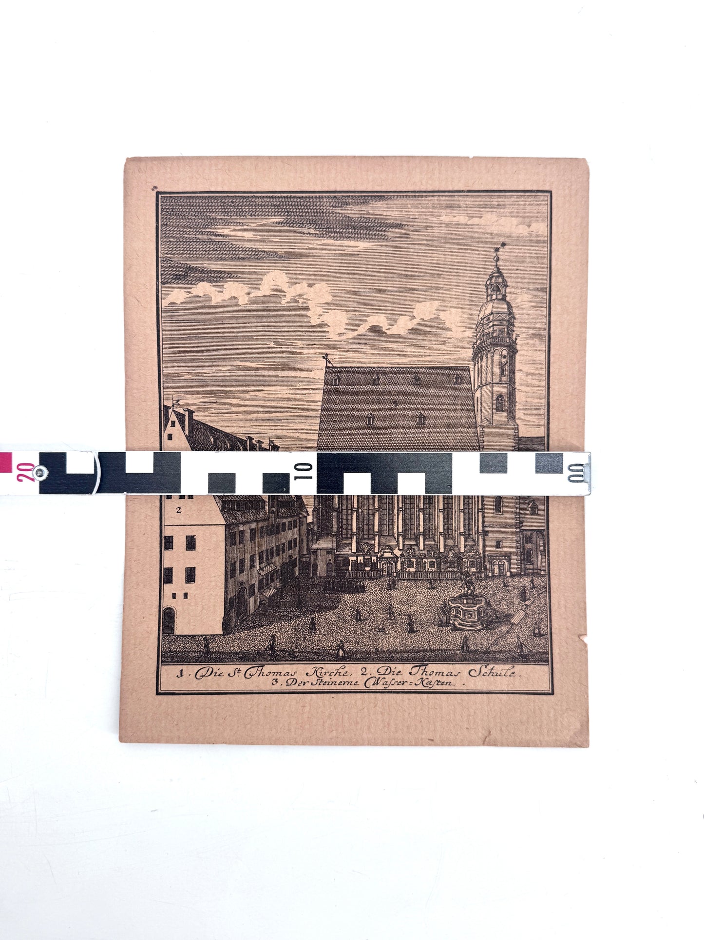 Der Thomaskirchhof in Leipzig. Kupferstich von Krügner (Repro)