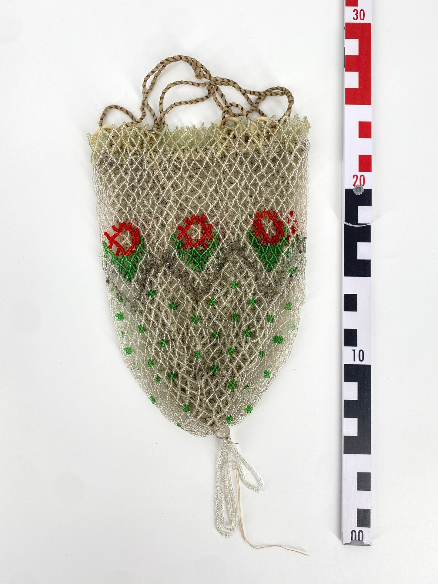 Antikes Art Deco Reticule aus Glasperlen, 20er 30er