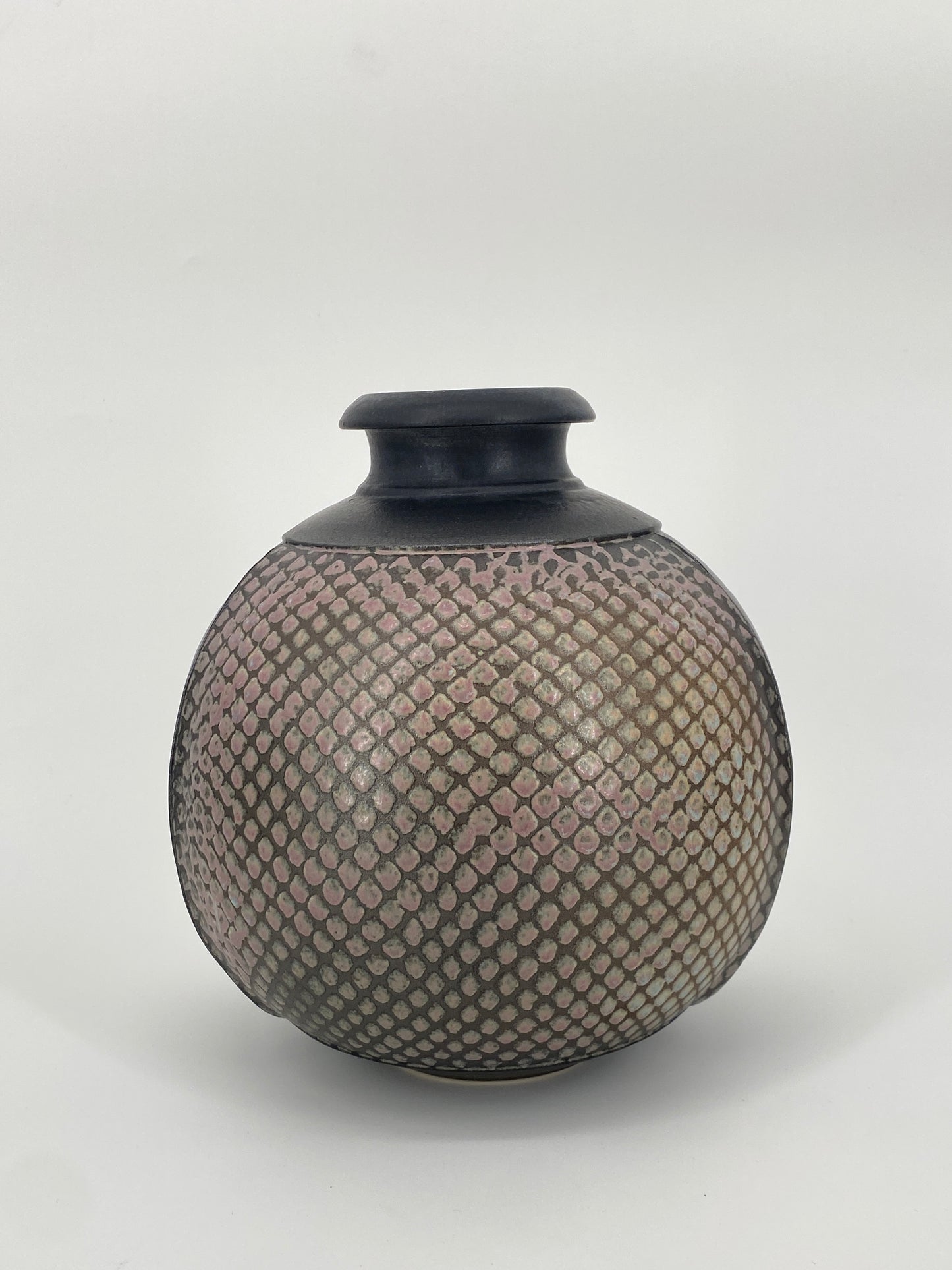 Bauchige Vase aus Keramik, Studiokeramik, unbekannte Bodenmarke