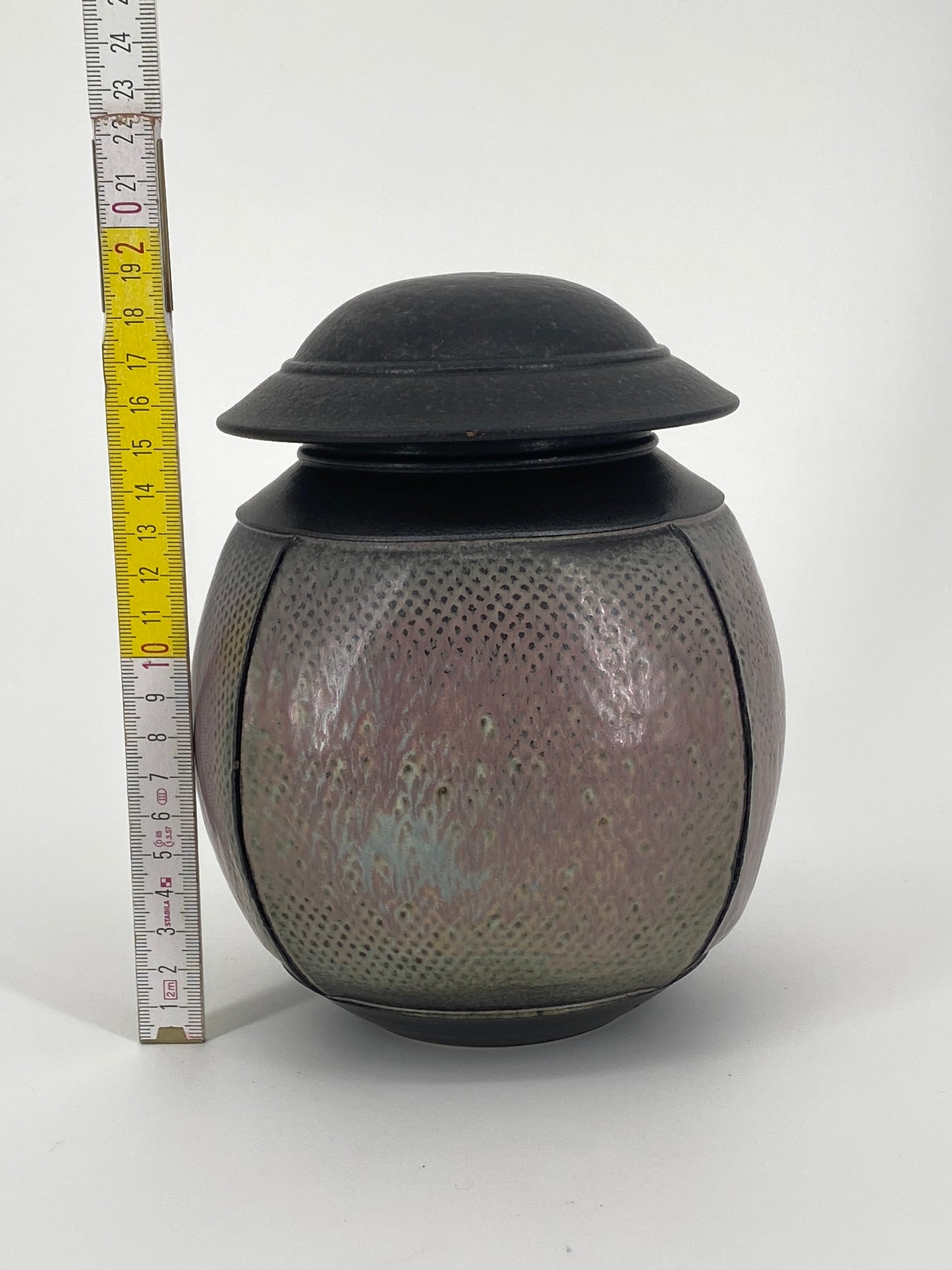 Keramik Deckeldose, Studiokeramik, unbekannte Bodenmarke