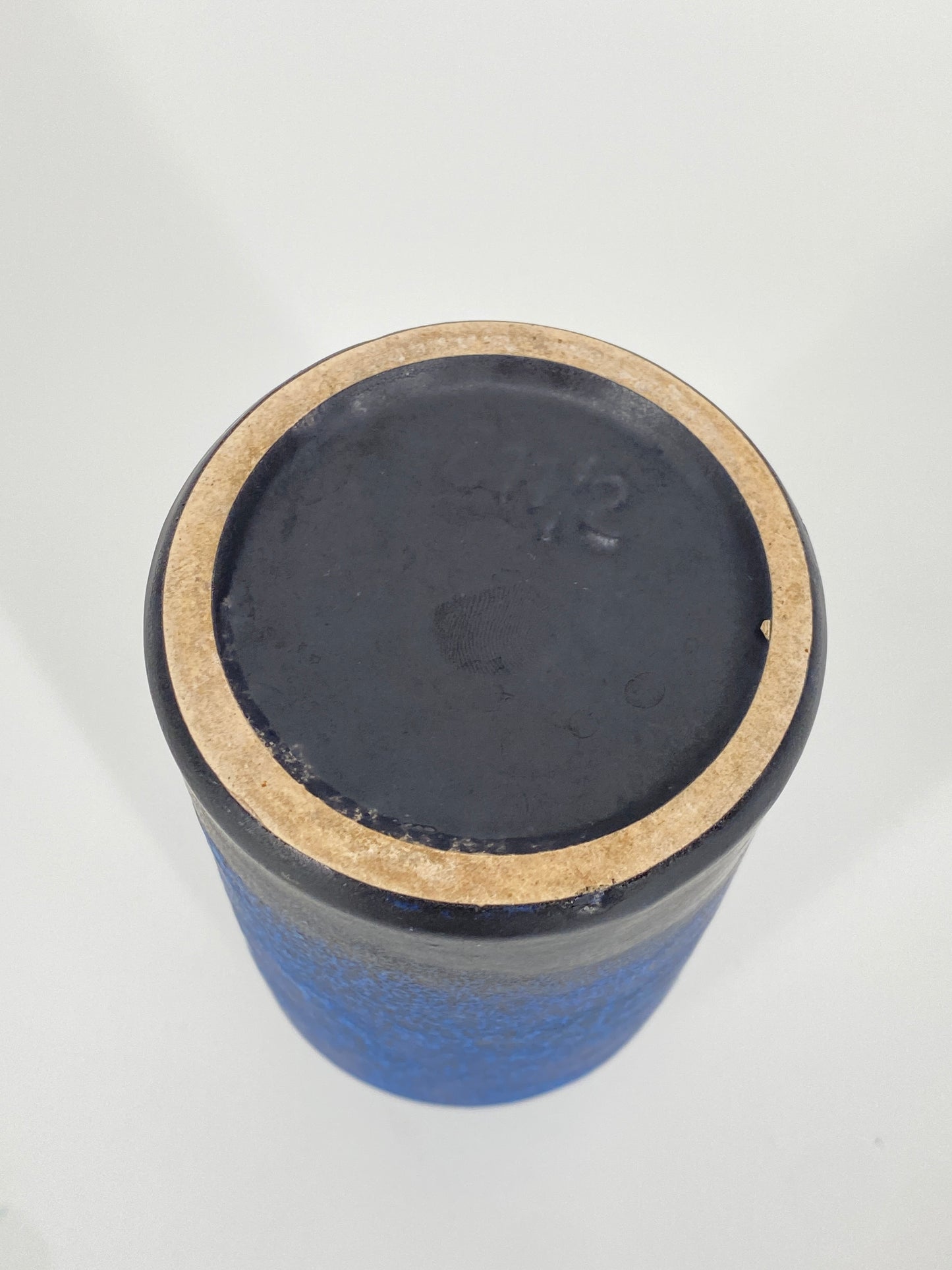 Kleine zylindrische Keramikvase von Ruscha aus West Deutschland