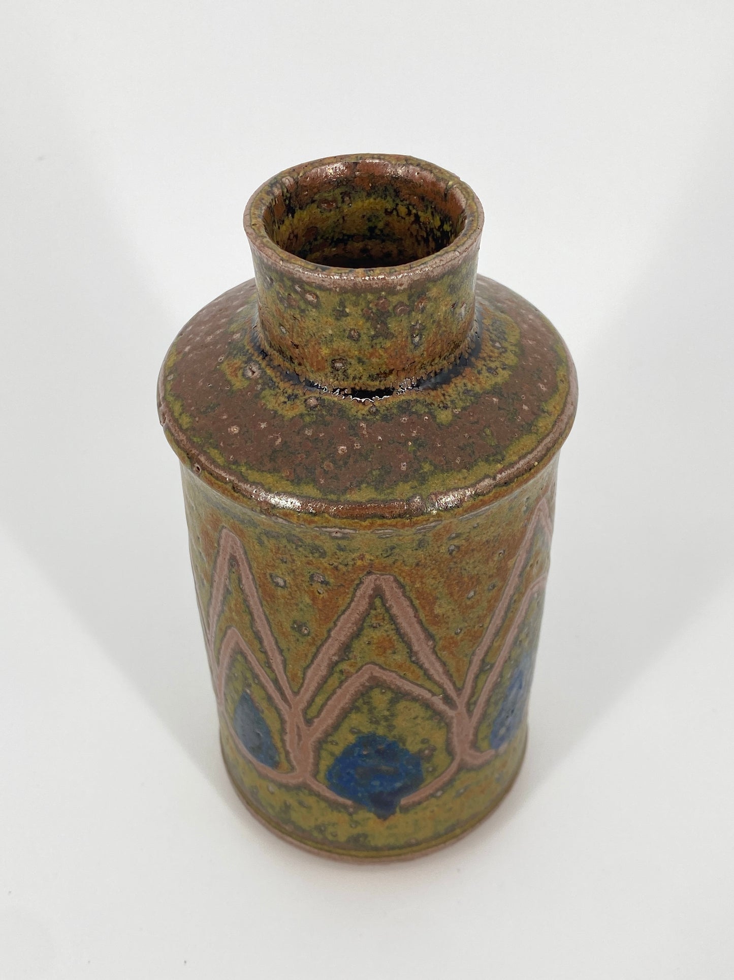 Studiokeramik Vase mit handgeschriebener Signatur aus Dänemark